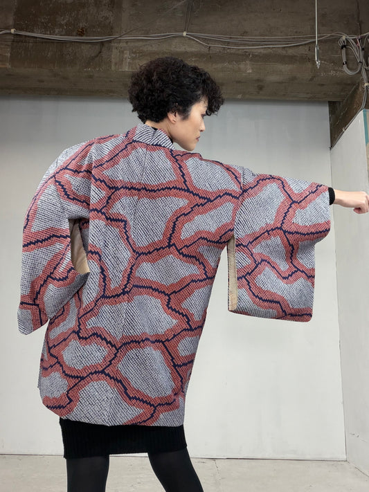 VINTAGE SHIBORI HAORI "einazuma"