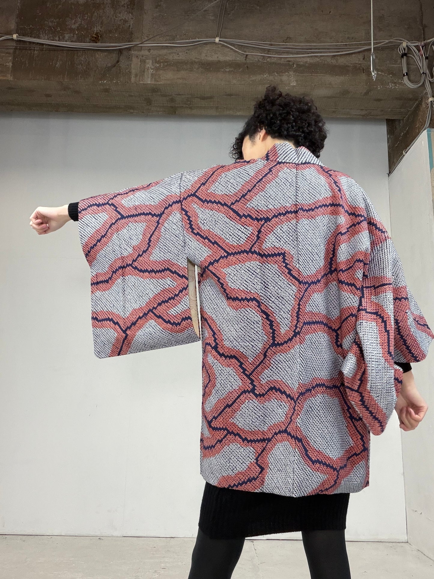 VINTAGE SHIBORI HAORI "einazuma"