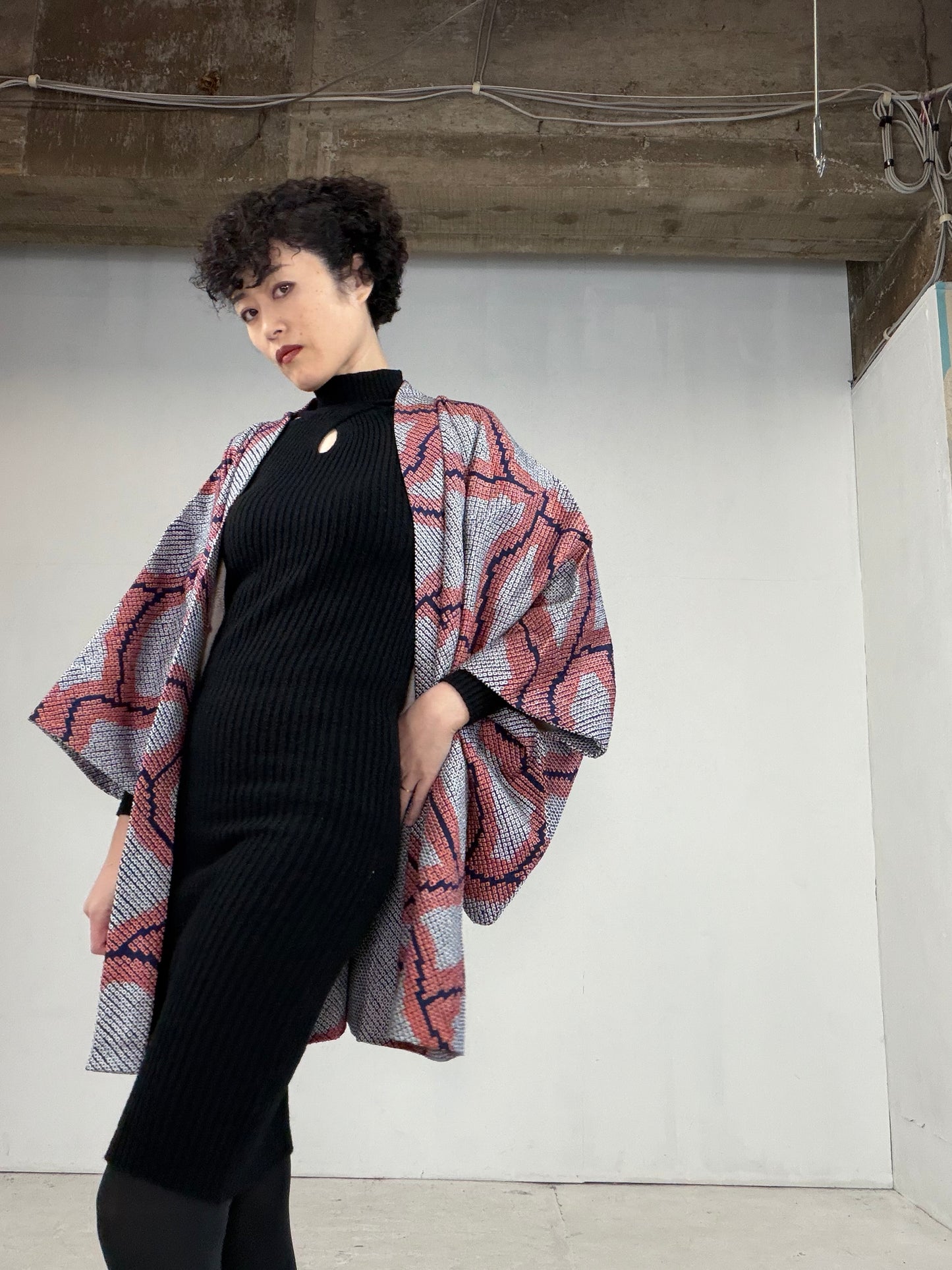 VINTAGE SHIBORI HAORI "einazuma"