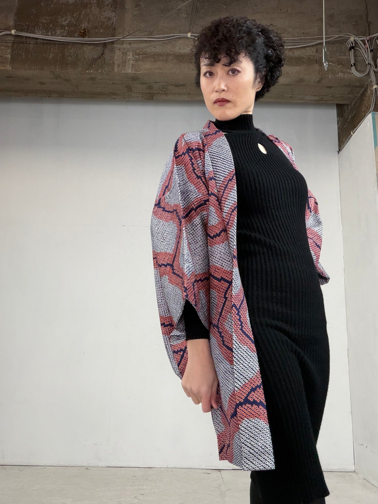 VINTAGE SHIBORI HAORI "einazuma"