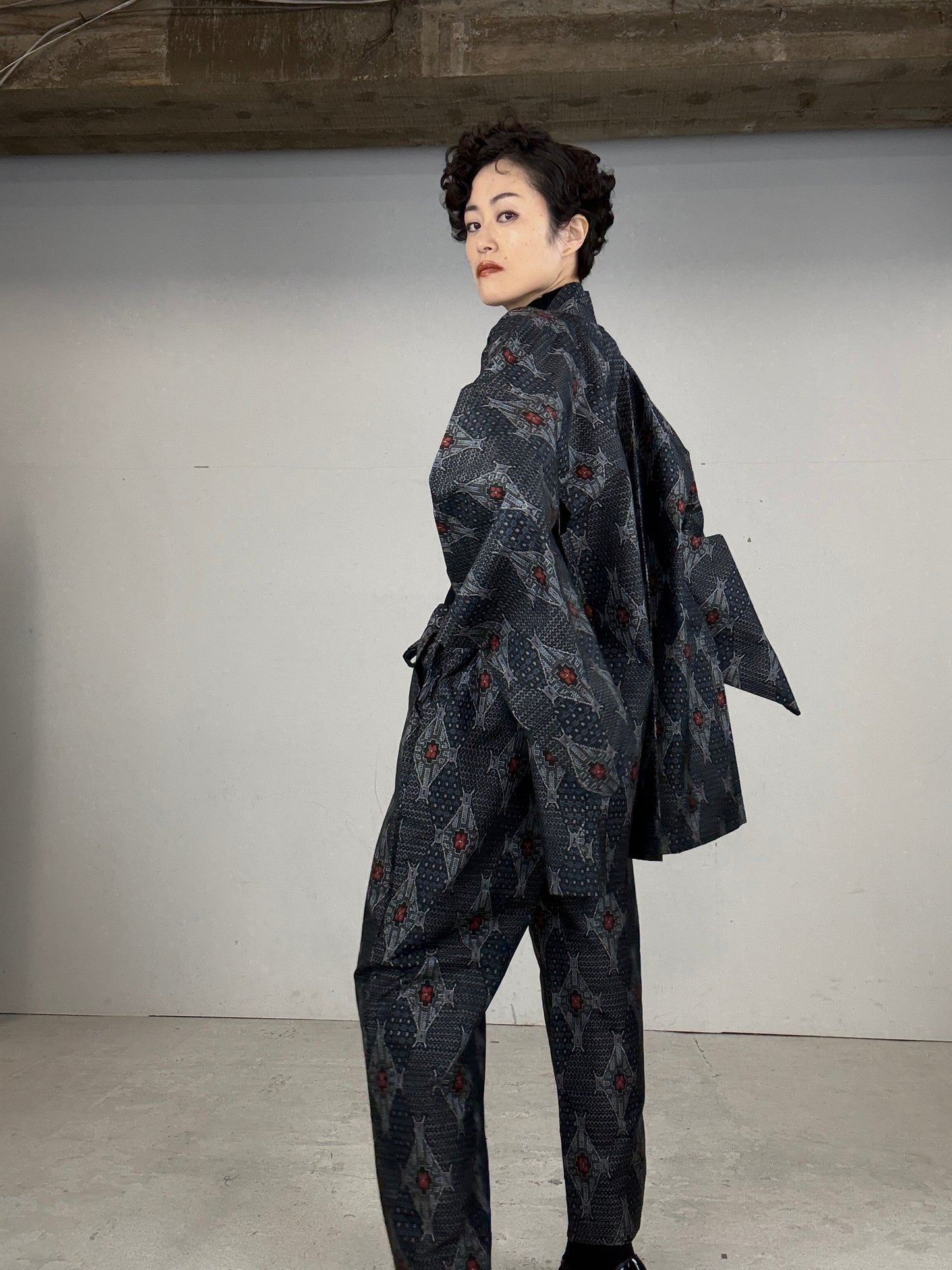 14 Tsumugi HAORI and KIMONO elastic waist pants upcycled from Japanese kimono