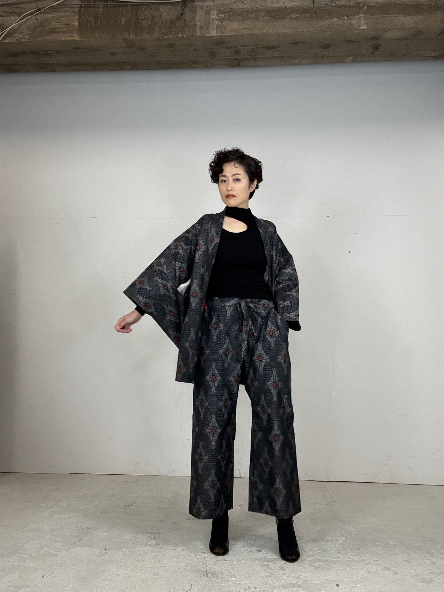 14 Tsumugi HAORI and KIMONO elastic waist pants upcycled from Japanese kimono