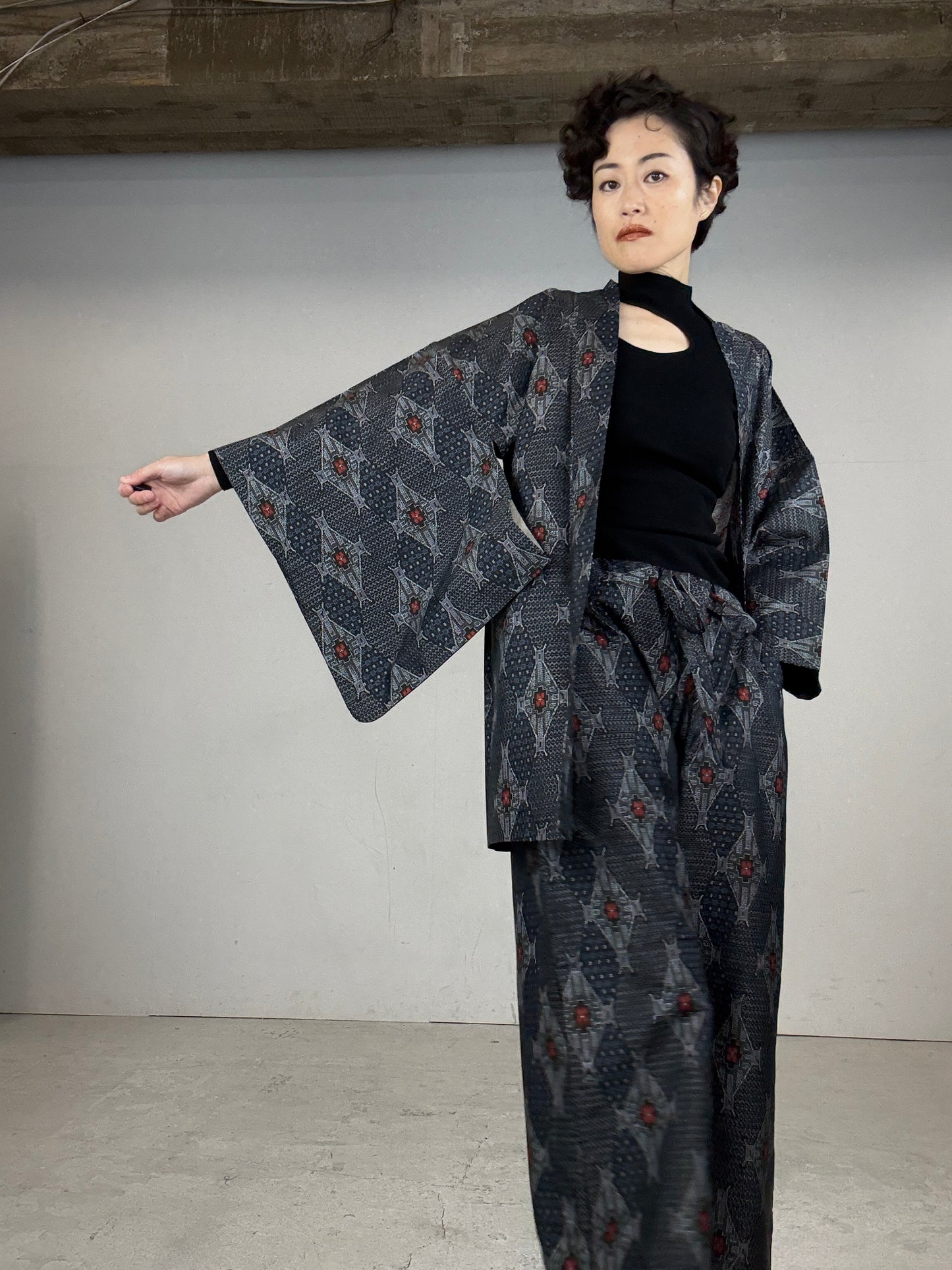 14 Tsumugi HAORI and KIMONO elastic waist pants upcycled from Japanese kimono