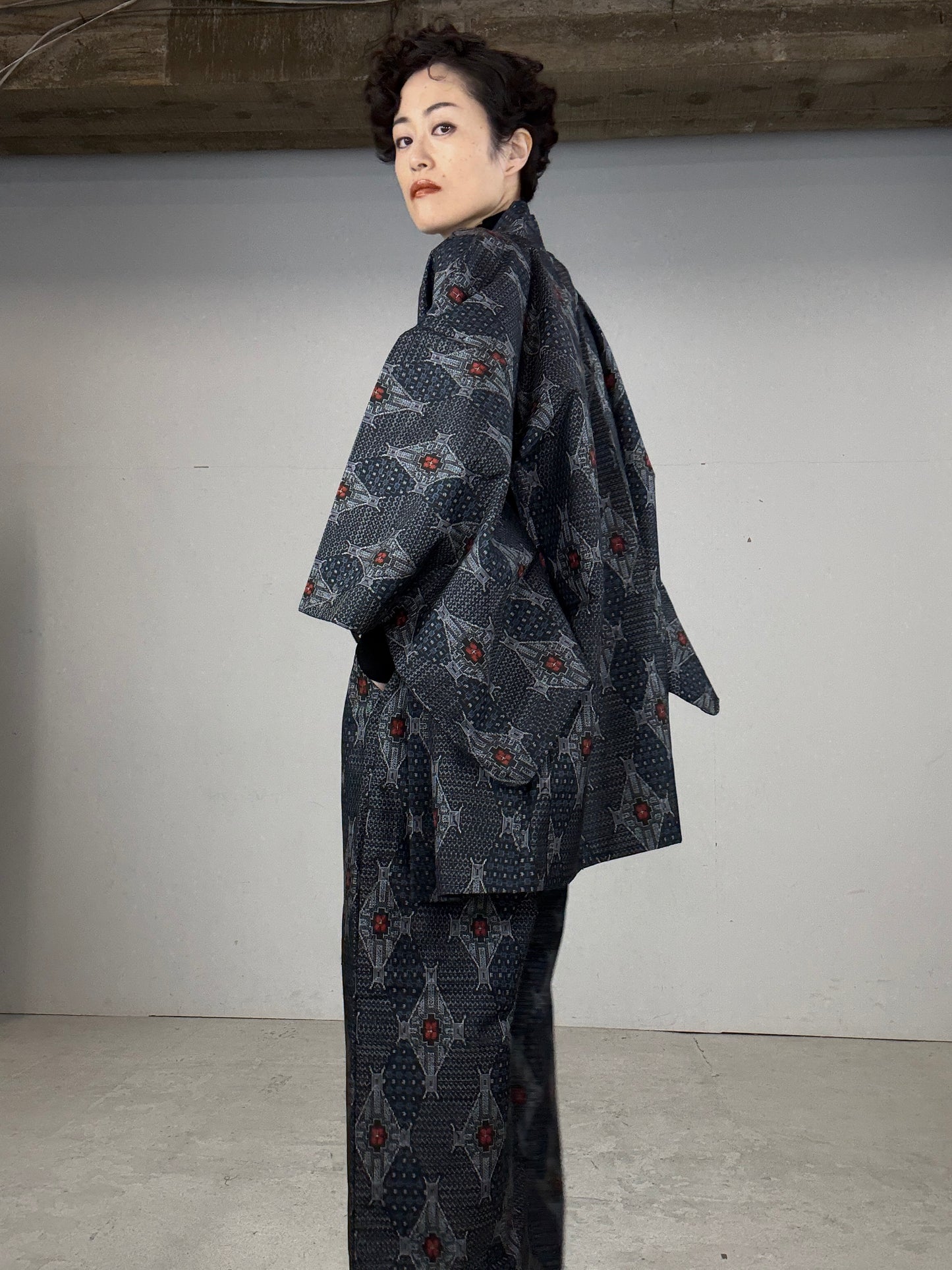 14 Tsumugi HAORI and KIMONO elastic waist pants upcycled from Japanese kimono