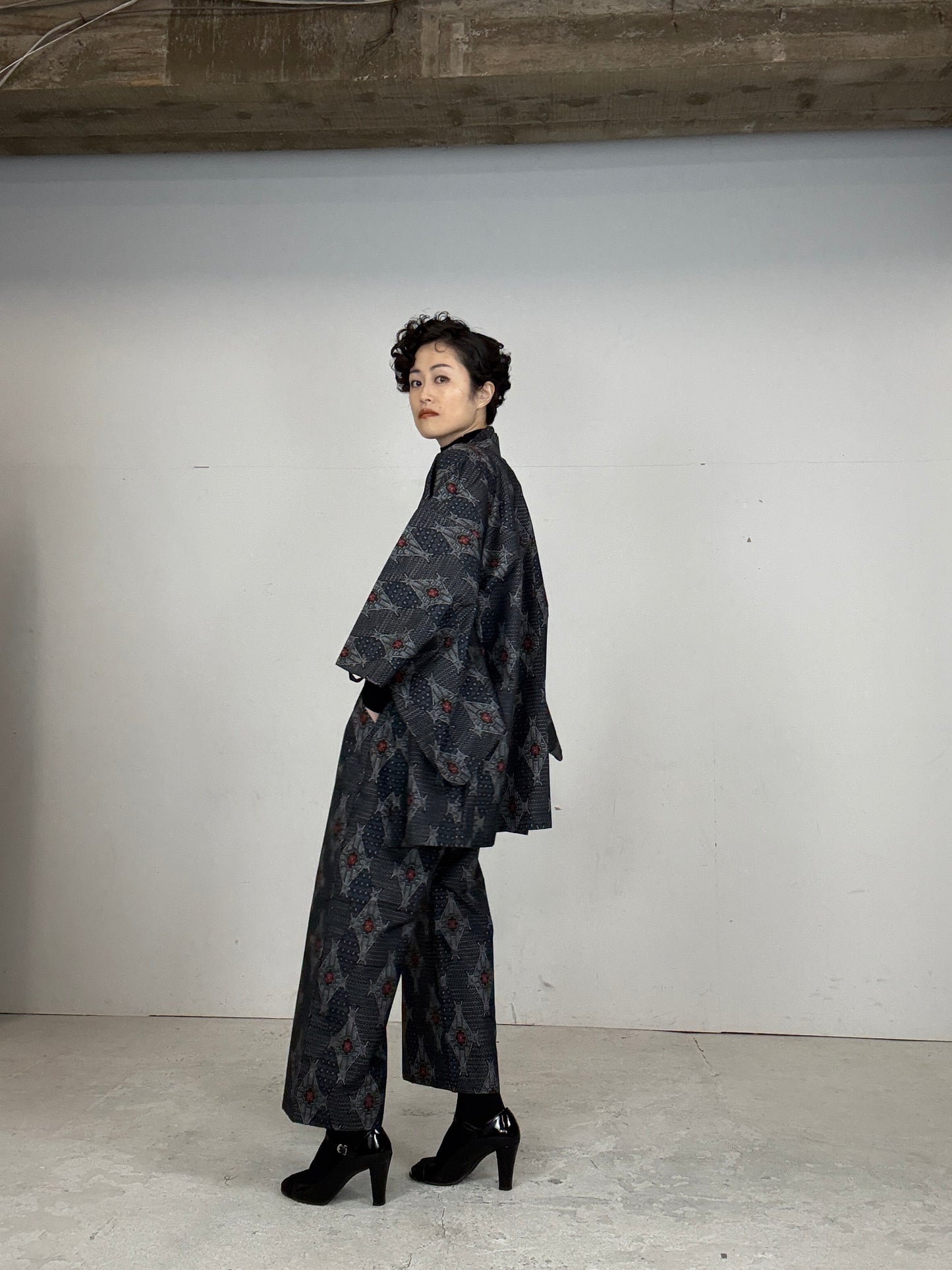 14 Tsumugi HAORI and KIMONO elastic waist pants upcycled from Japanese kimono