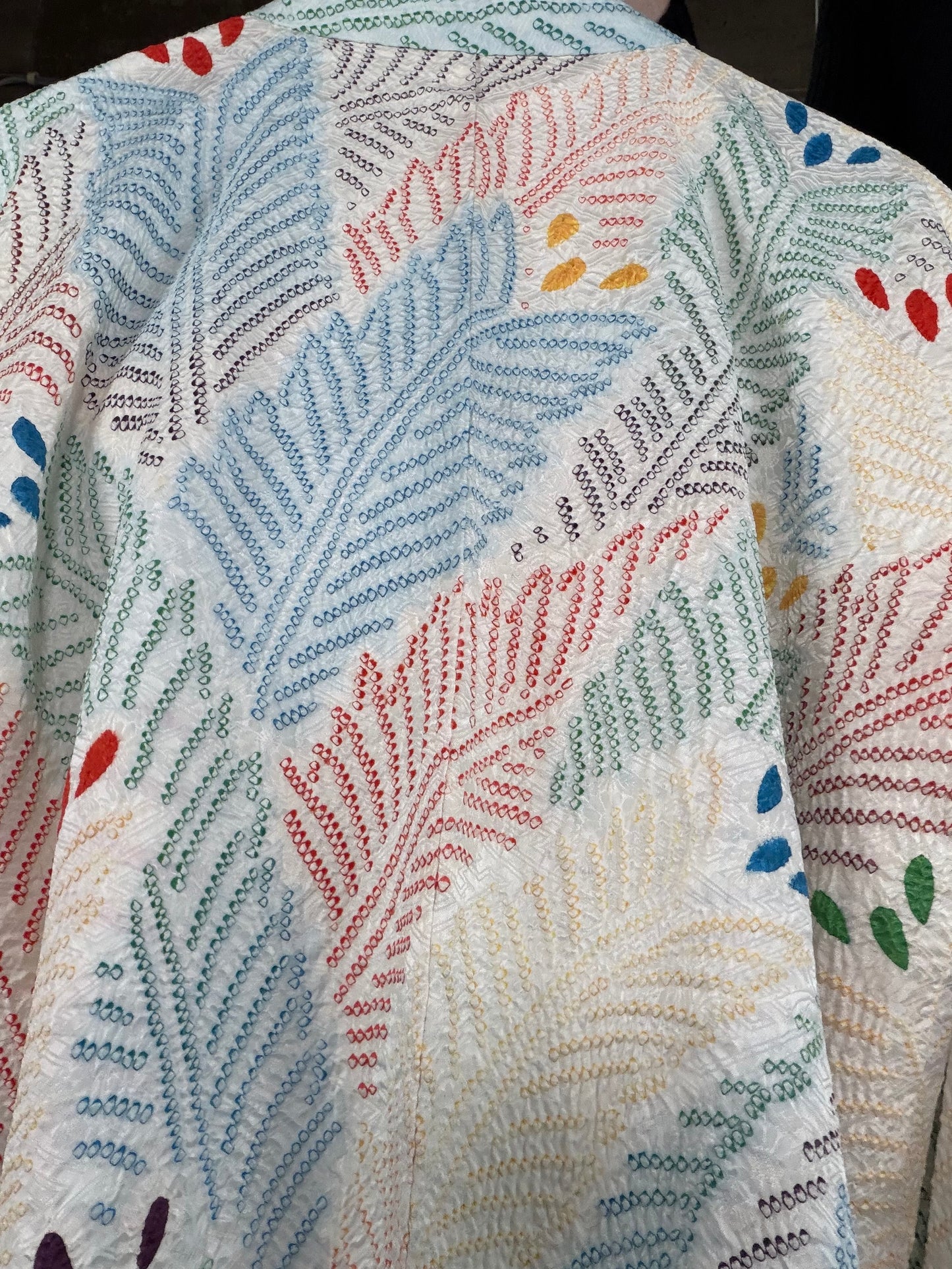 VINTAGE SHIBORI HAORI "kujyaku, SIB105"