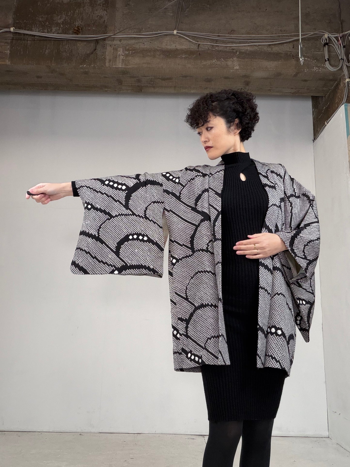 VINTAGE SHIBORI HAORI "hanen, SIB108"