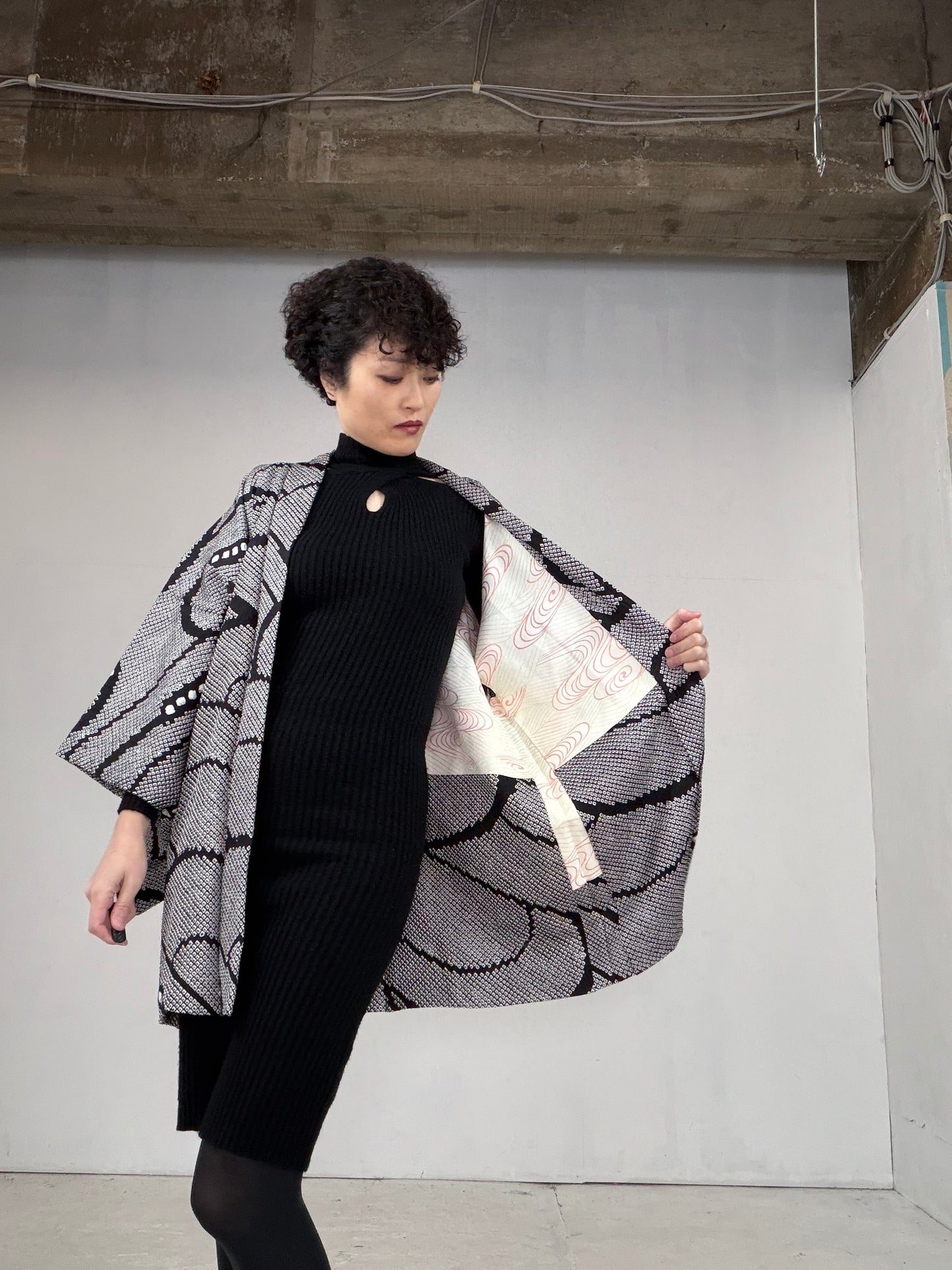 VINTAGE SHIBORI HAORI "hanen, SIB108"