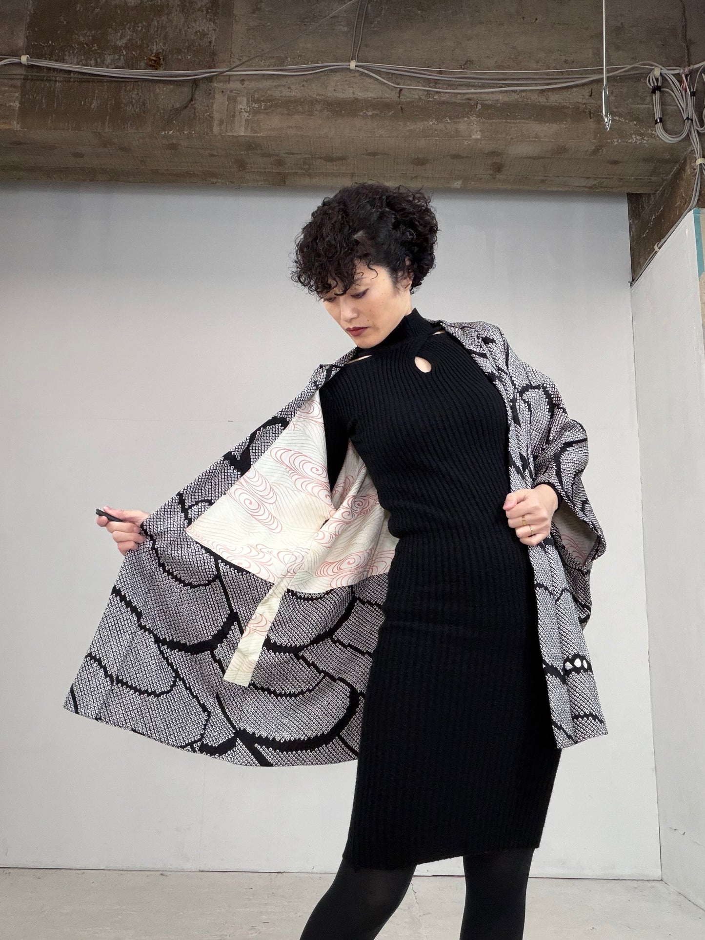 VINTAGE SHIBORI HAORI "hanen, SIB108"