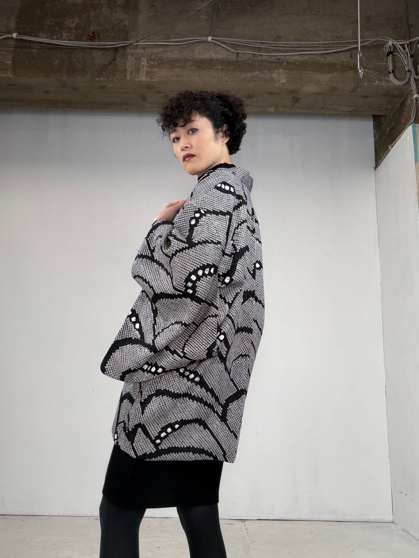 VINTAGE SHIBORI HAORI "hanen, SIB108"