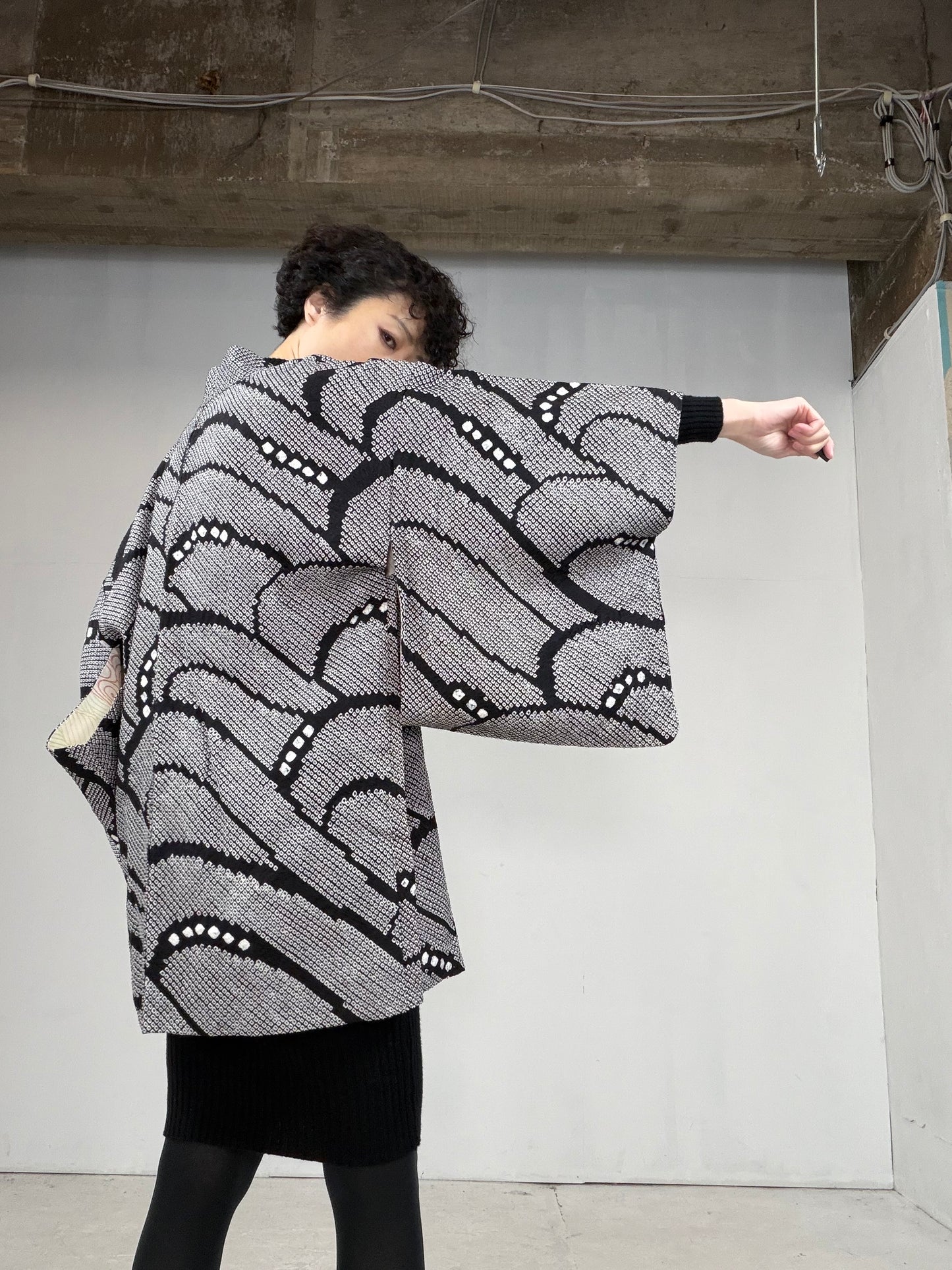 VINTAGE SHIBORI HAORI "hanen, SIB108"