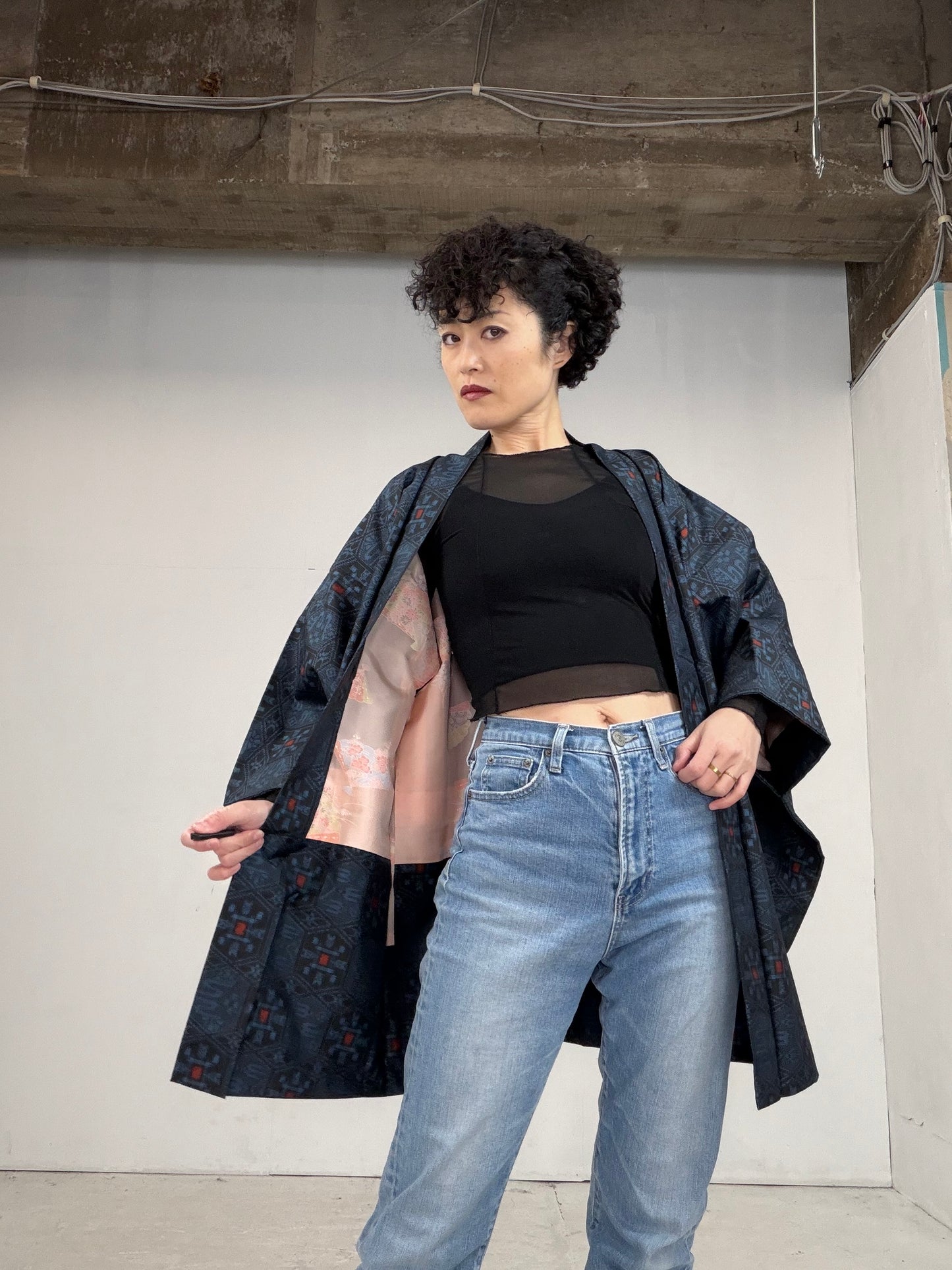 VINTAGE KAWAII HAORI "tsumugi, KAW101"