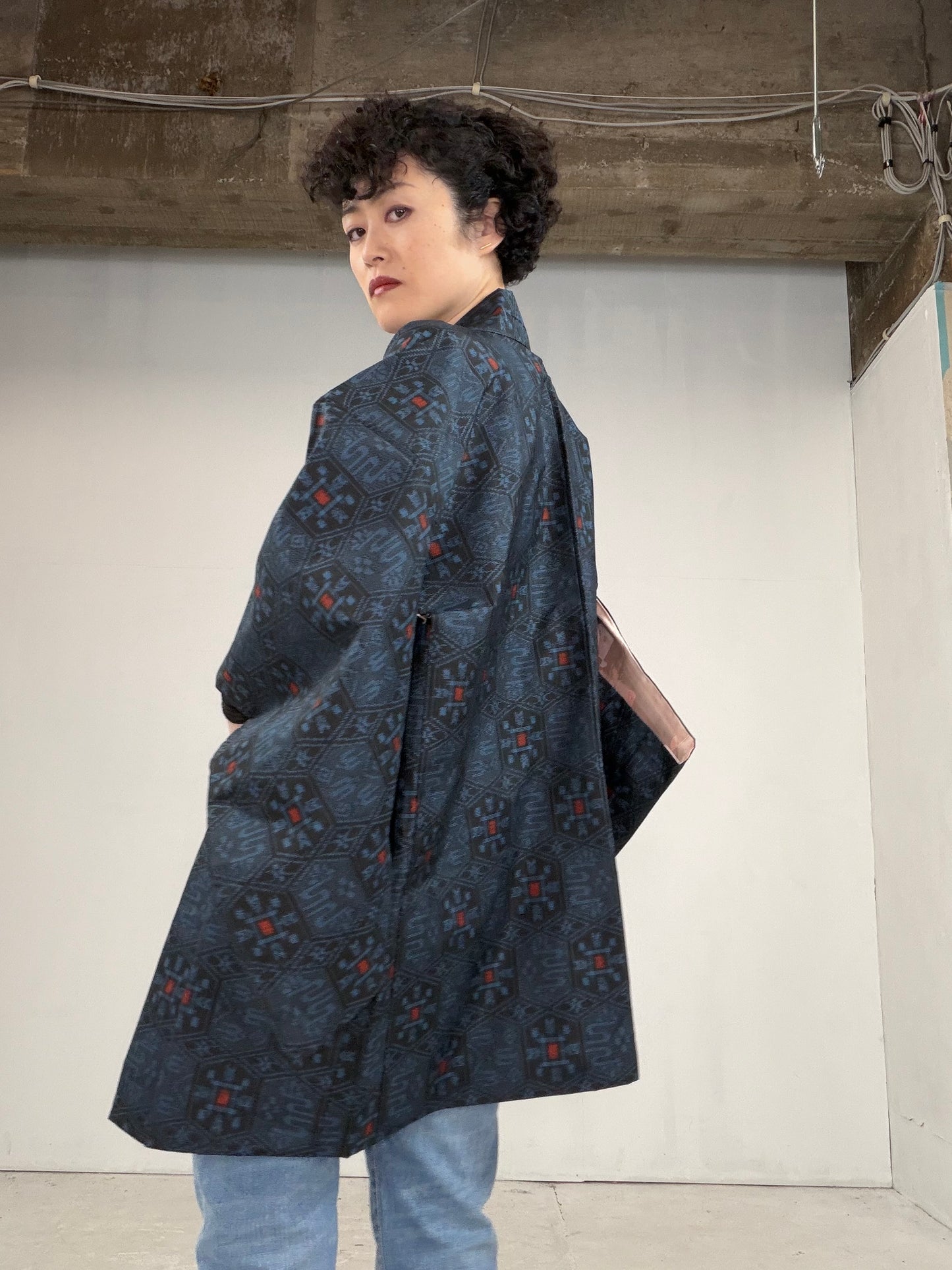 VINTAGE KAWAII HAORI "tsumugi, KAW101"