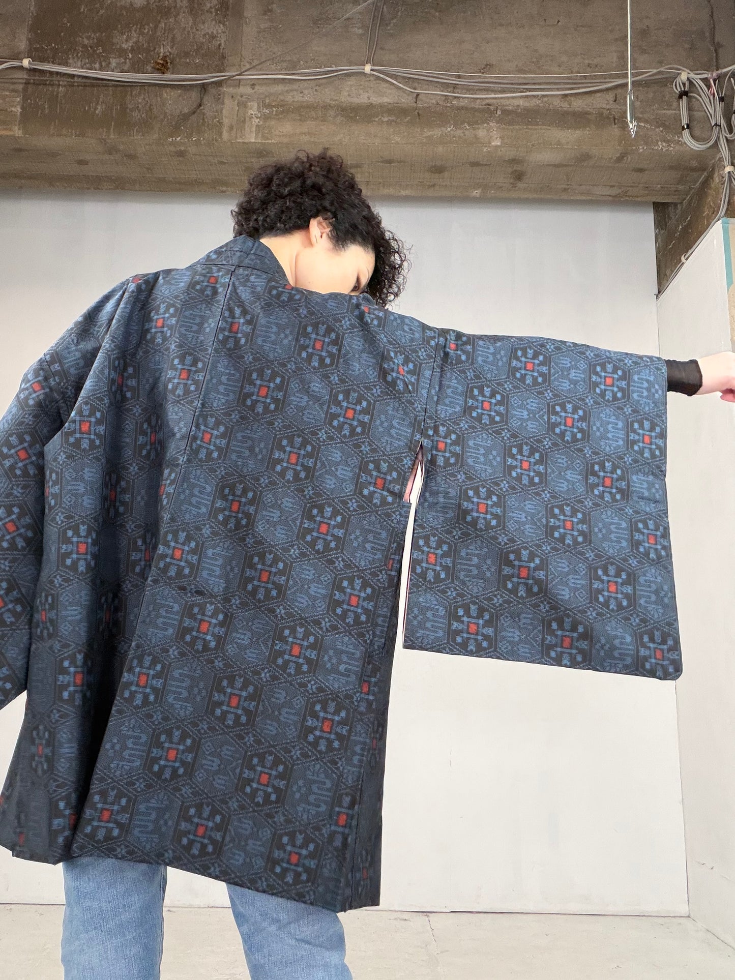 VINTAGE KAWAII HAORI "tsumugi, KAW101"