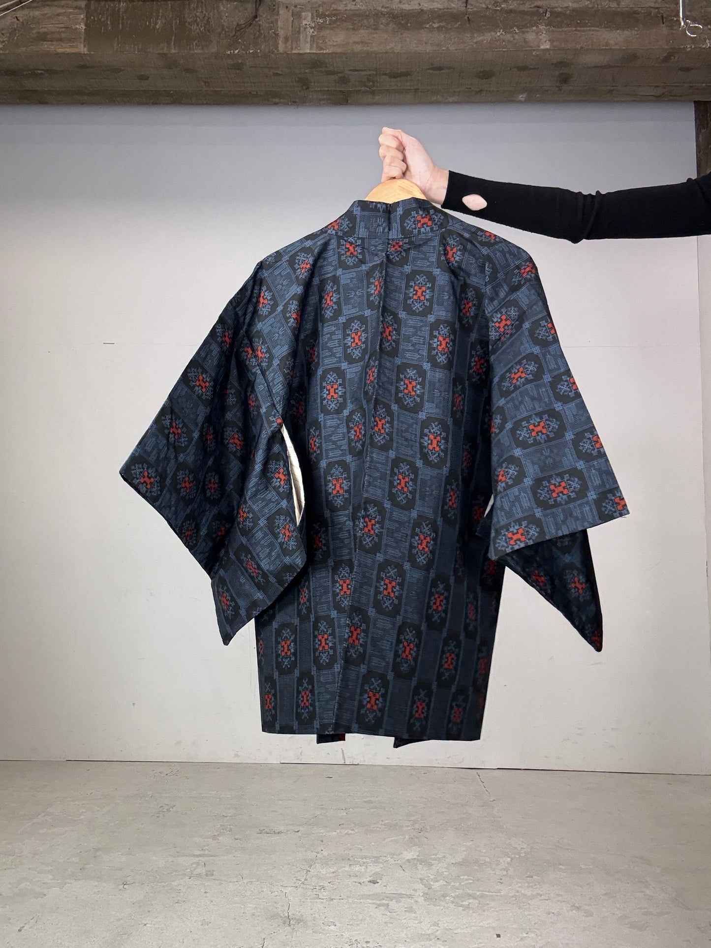 VINTAGE KAWAII HAORI "tsumugi,  ao, murayama oshima, " shoushi