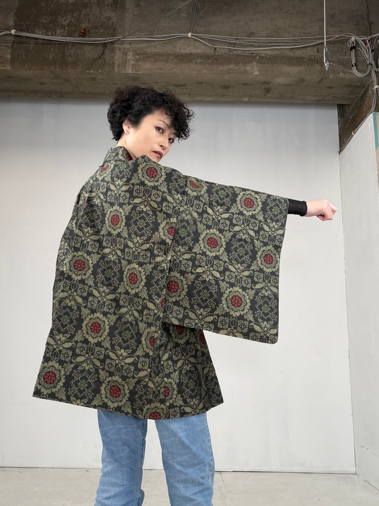 VINTAGE KAWAII HAORI "tsumugi, KAW103"