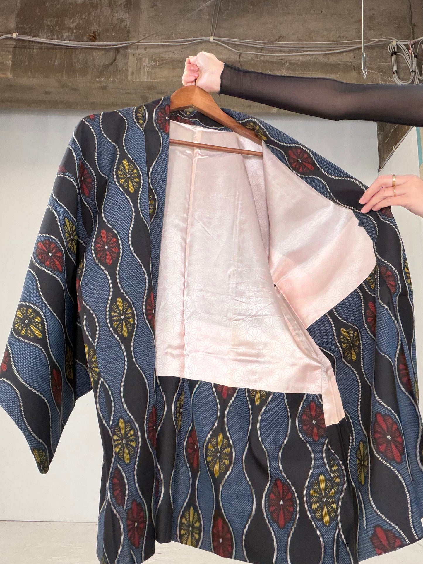 VINTAGE KAWAII HAORI "tsumugi, KAW104"*high-damage