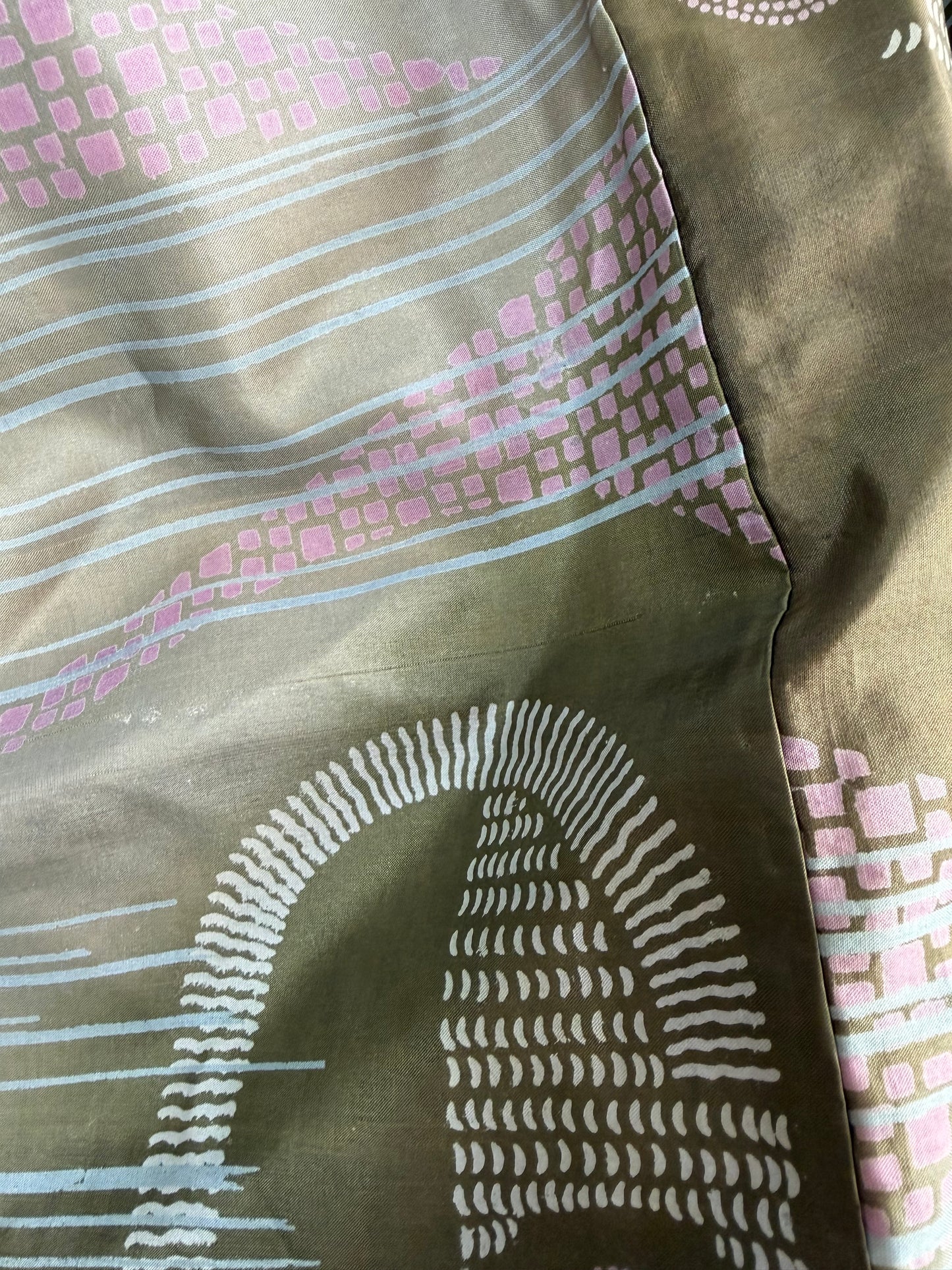 VINTAGE KUROMONTSUKI HAORI "pattern, KUR121" *high-damage