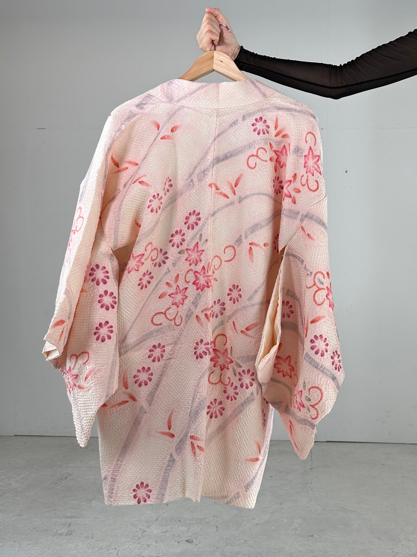 VINTAGE SHIBORI HAORI pink hana