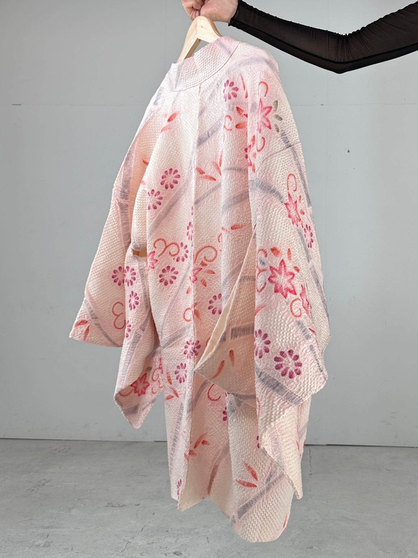 VINTAGE SHIBORI HAORI pink hana