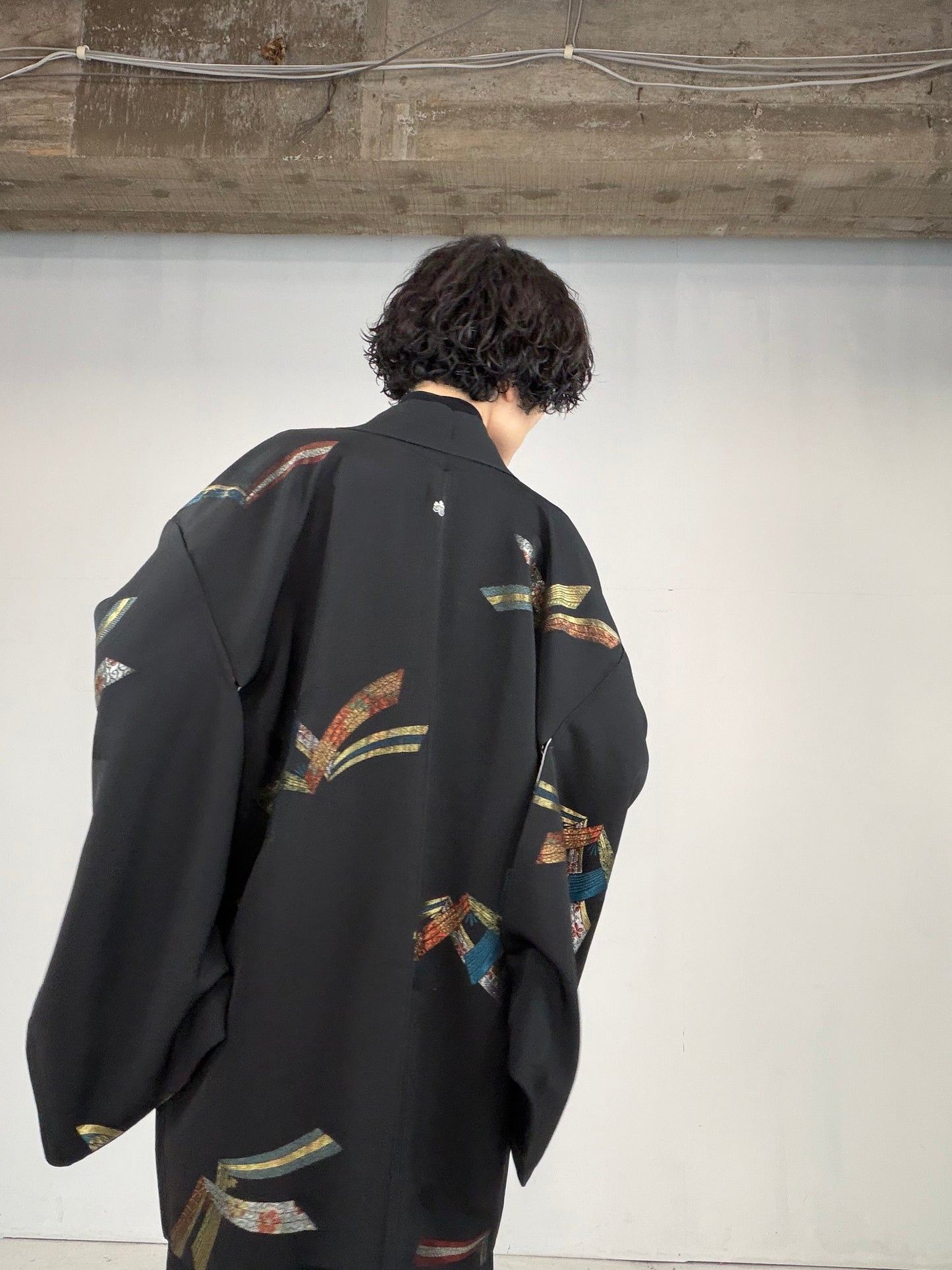 VINTAGE BLACK HAORI  "noshi, BLK119"