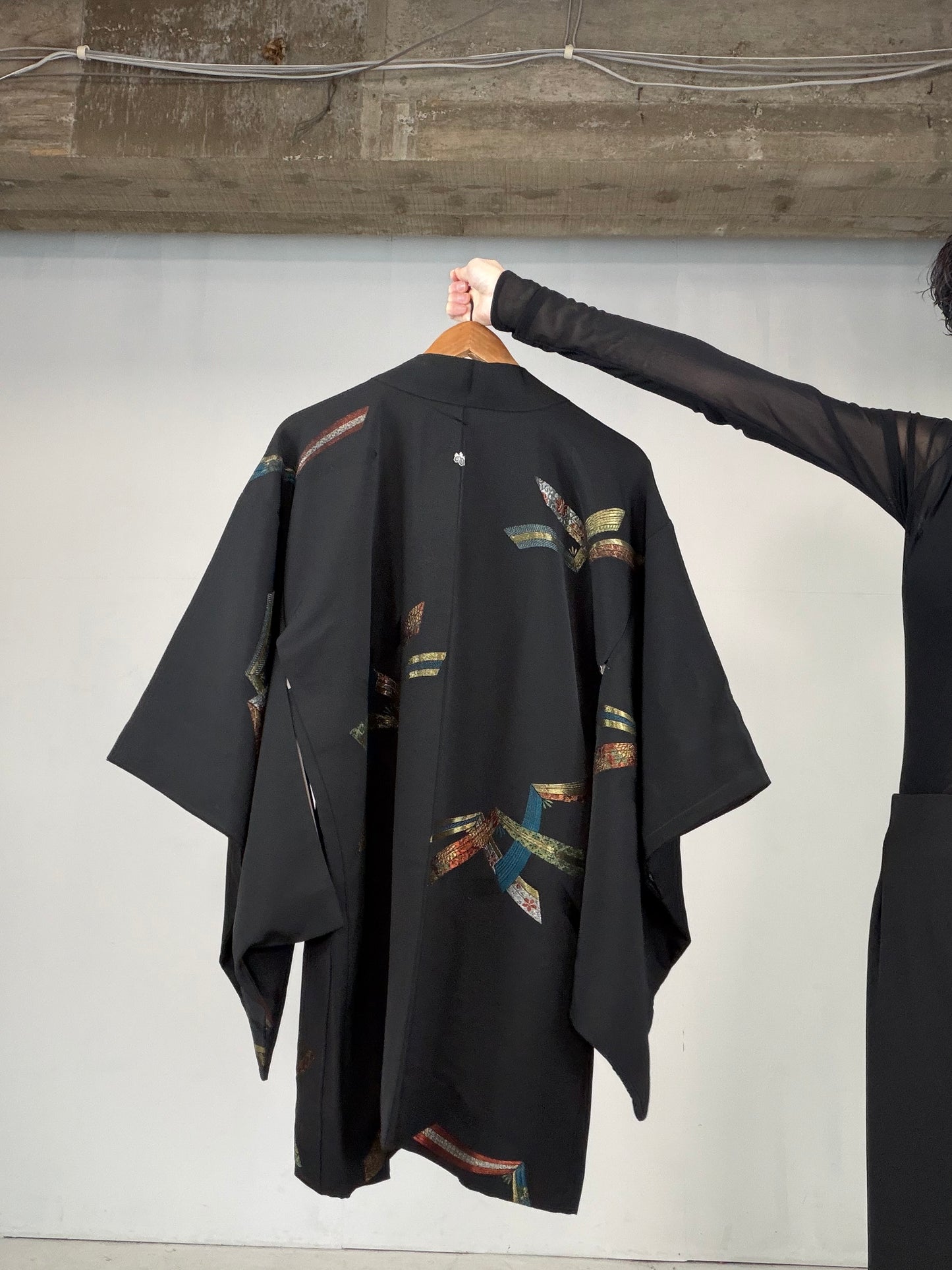 VINTAGE BLACK HAORI  "noshi, BLK119"