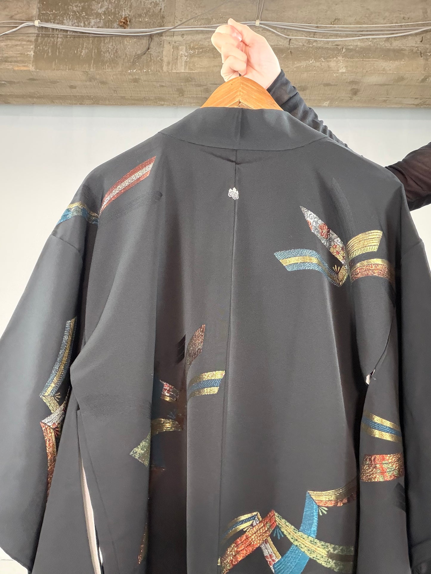 VINTAGE BLACK HAORI  "noshi, BLK119"