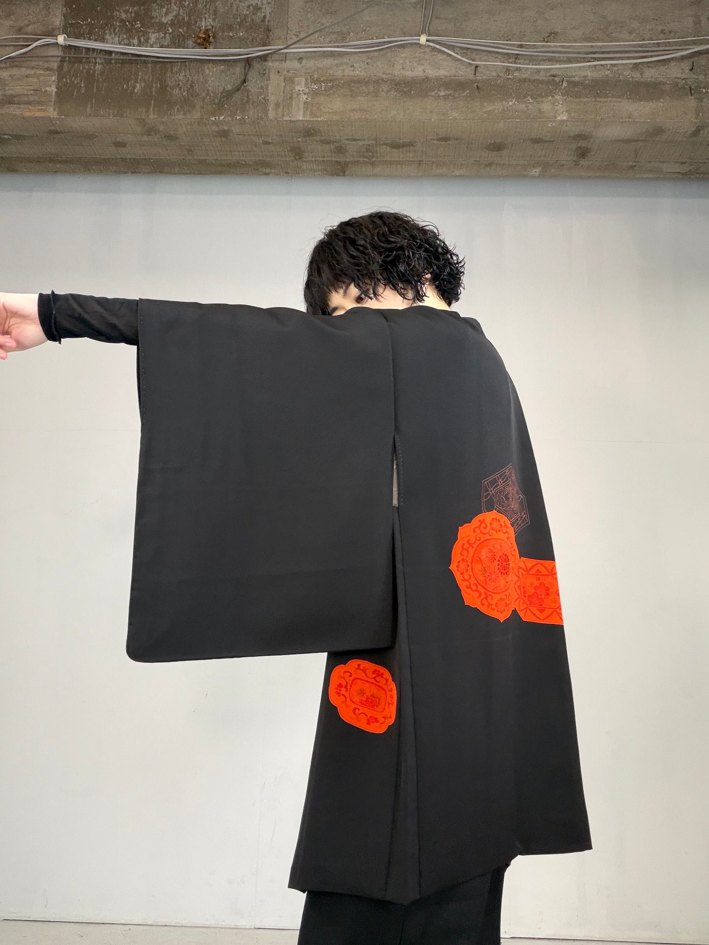 VINTAGE BLACK HAORI  "takarabako, BLK124"