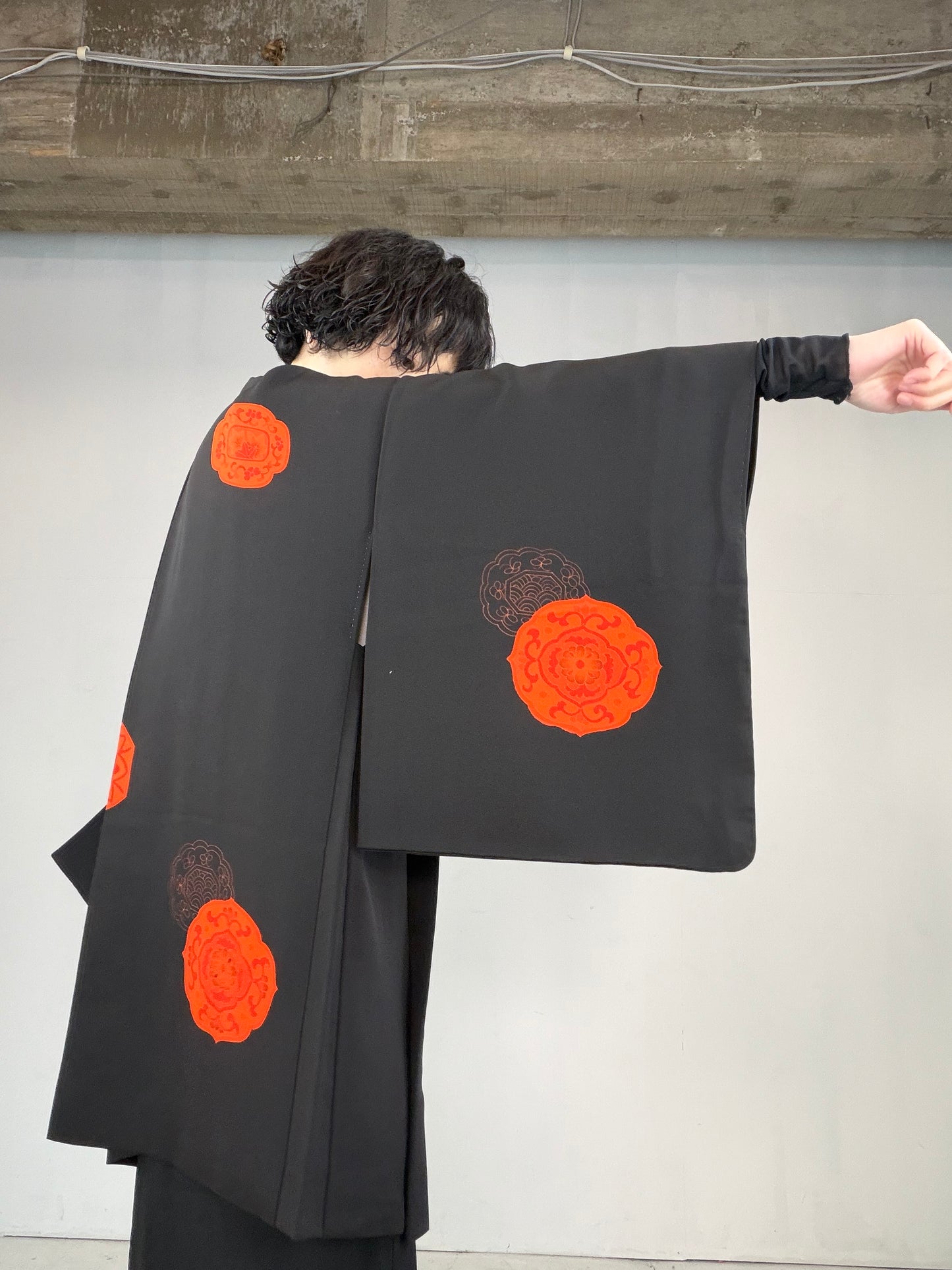 VINTAGE BLACK HAORI  "takarabako, BLK124"