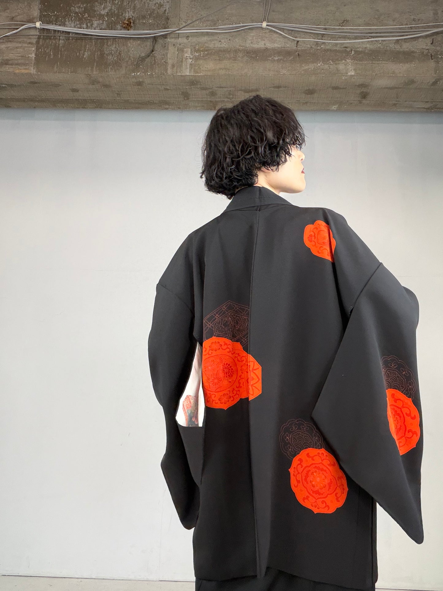 VINTAGE BLACK HAORI  "takarabako, BLK124"