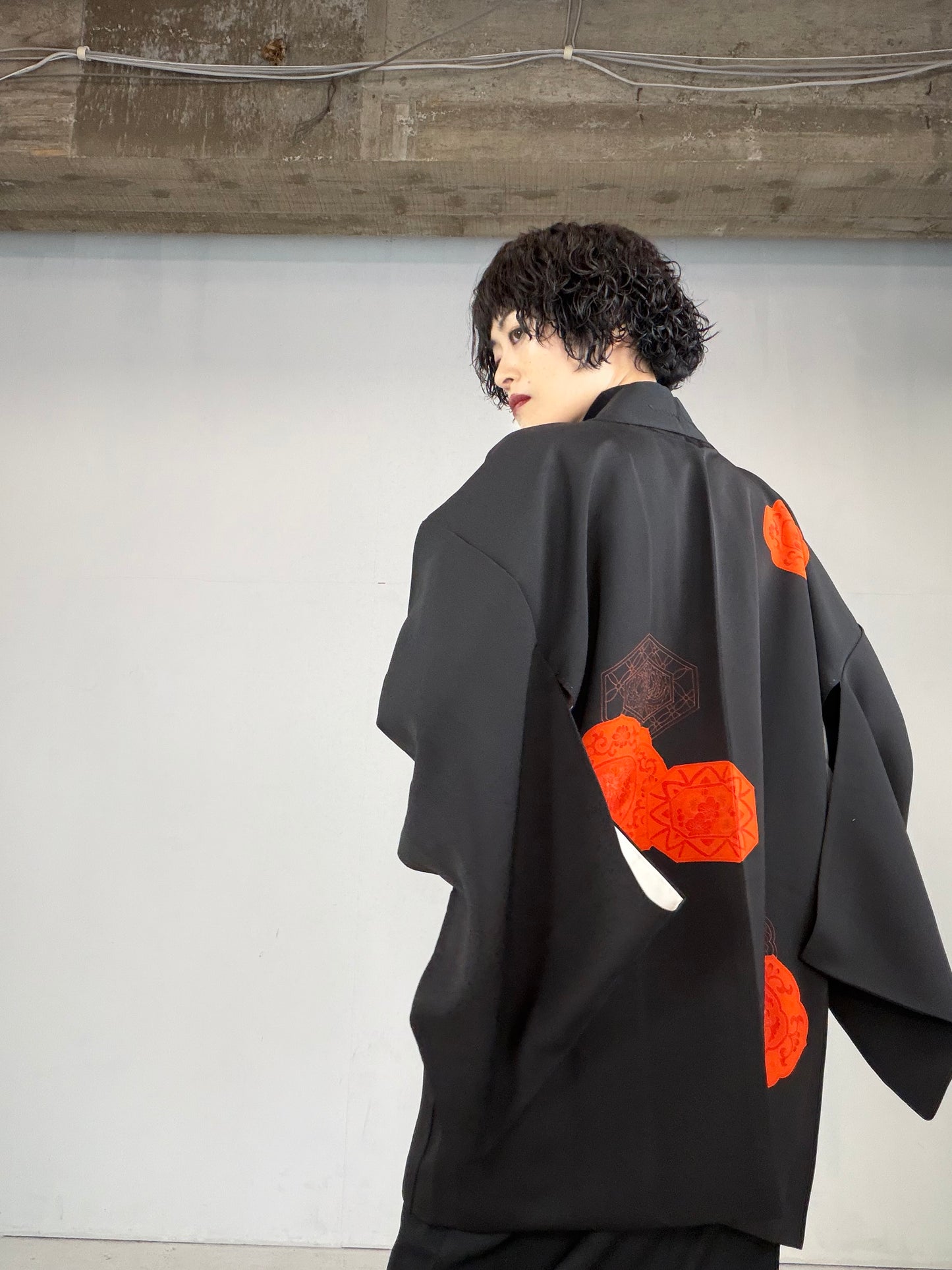 VINTAGE BLACK HAORI  "takarabako, BLK124"