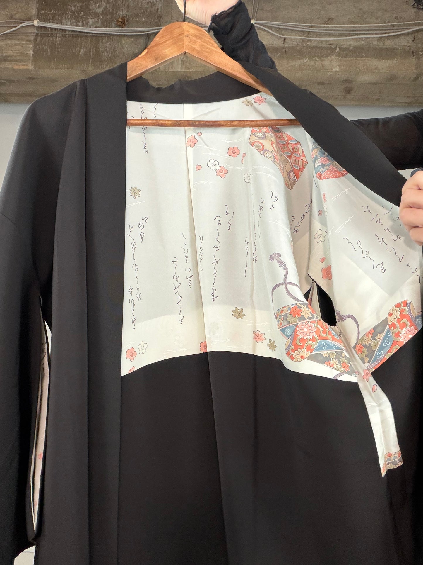 VINTAGE BLACK HAORI  "takarabako, BLK124"