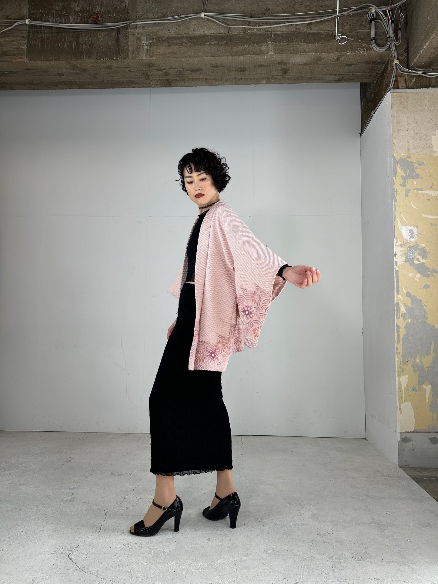 VINTAGE SHIBORI HAORI usumurasaki