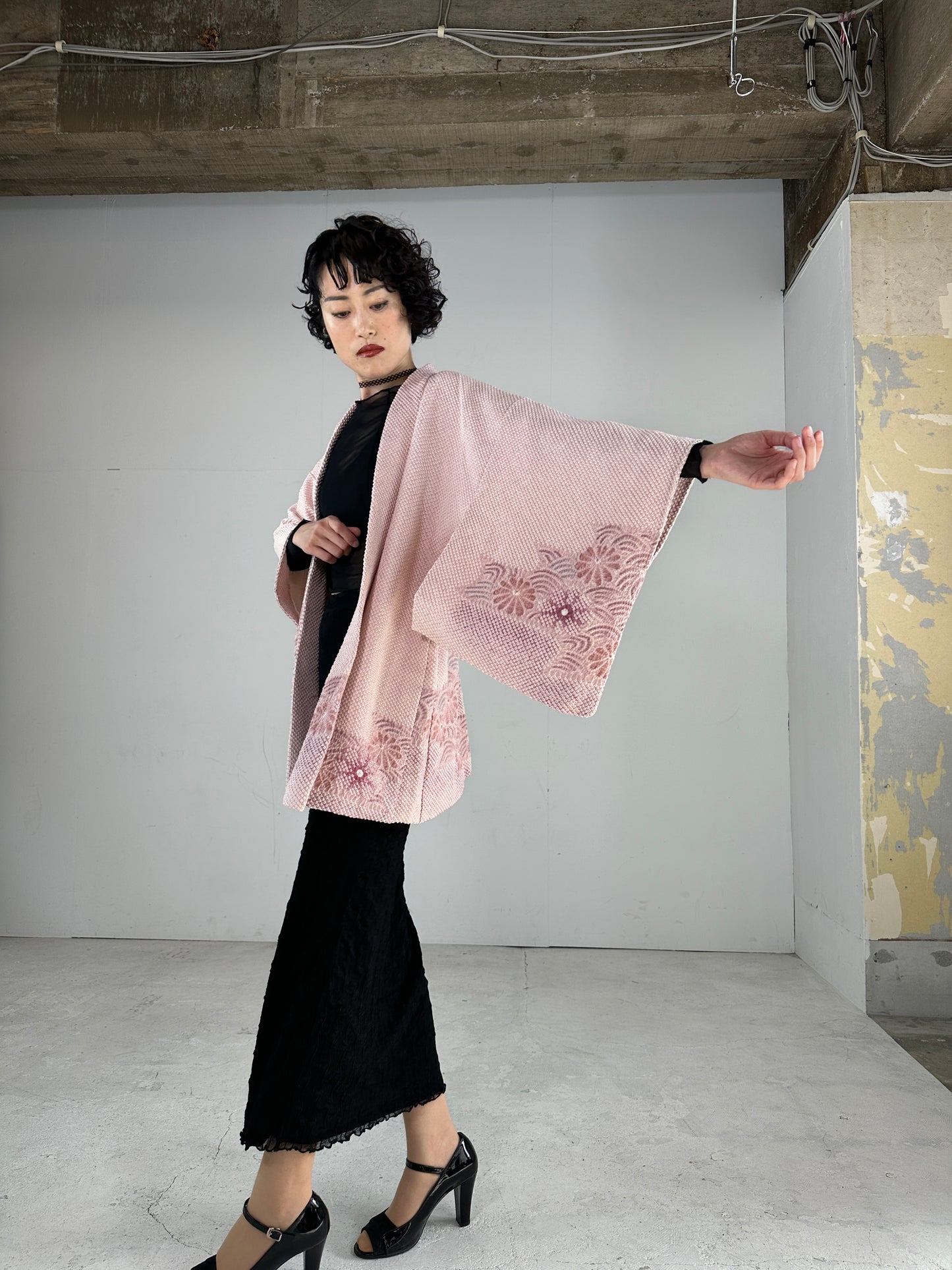 VINTAGE SHIBORI HAORI usumurasaki