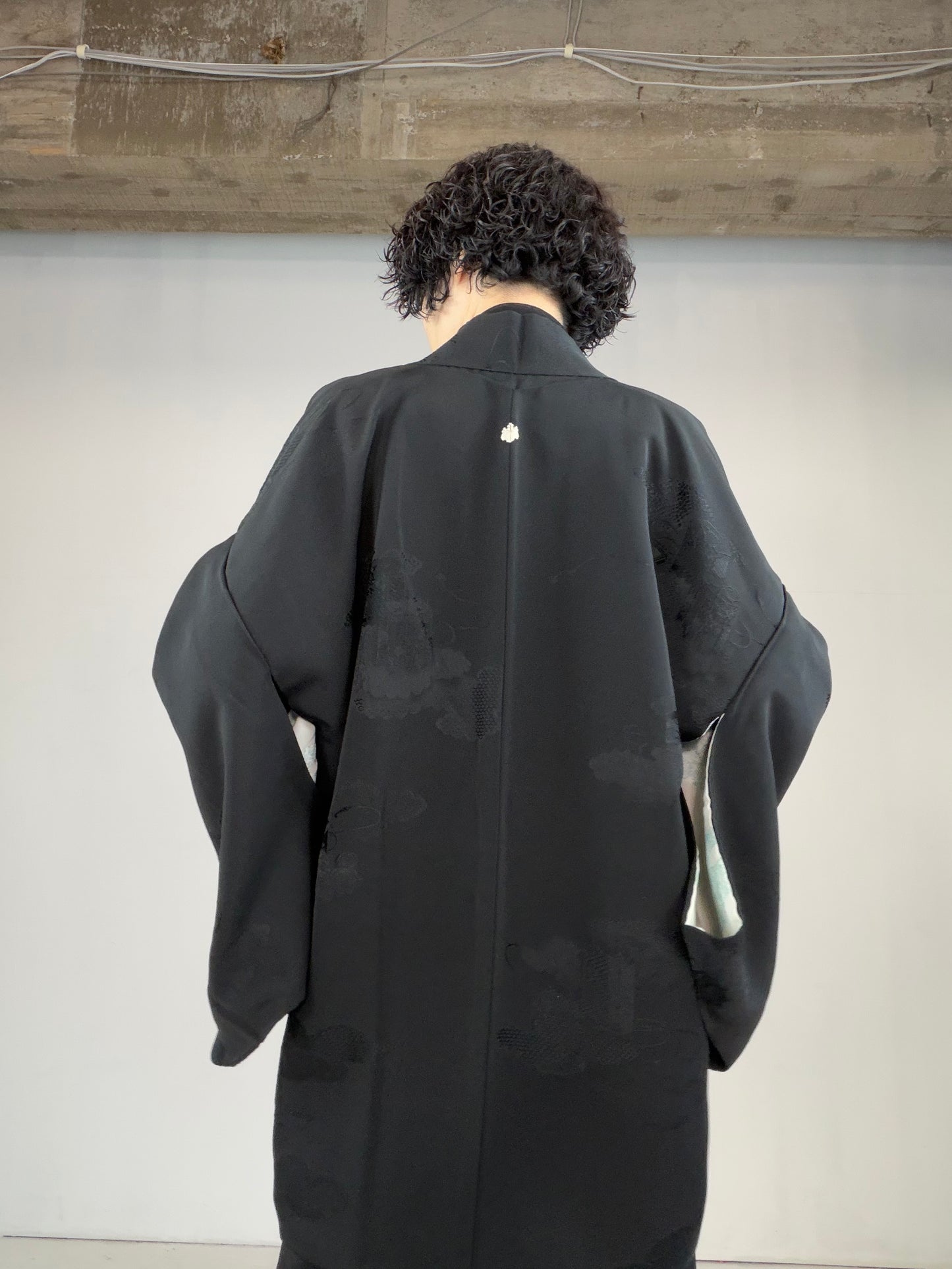 VINTAGE BLACK HAORI  "kaioke, BLK127"
