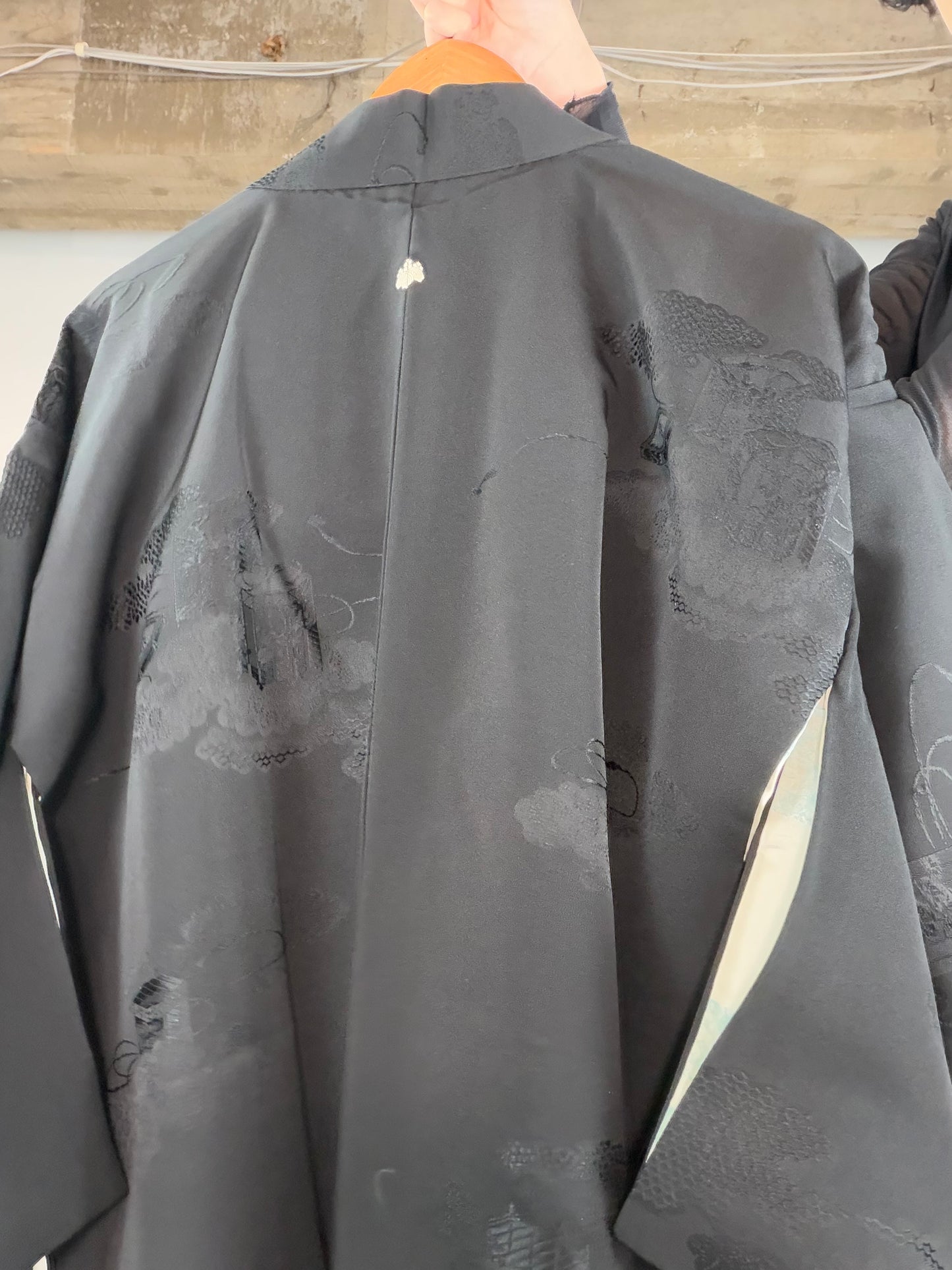 VINTAGE BLACK HAORI  "kaioke, BLK127"