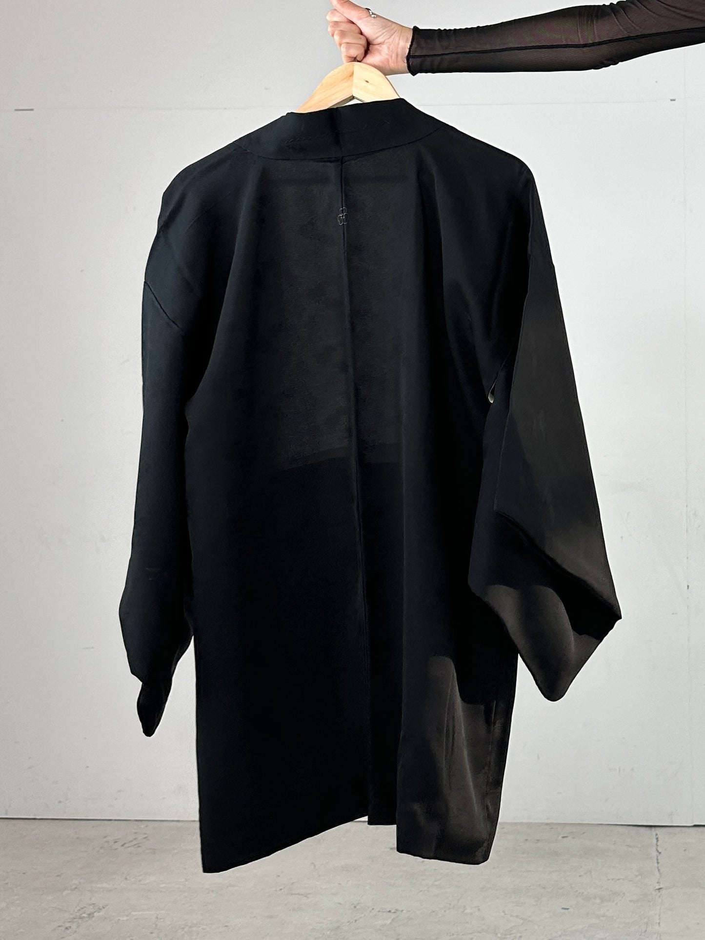 VINTAGE BLACK HAORI "ground pattern, katabami ”