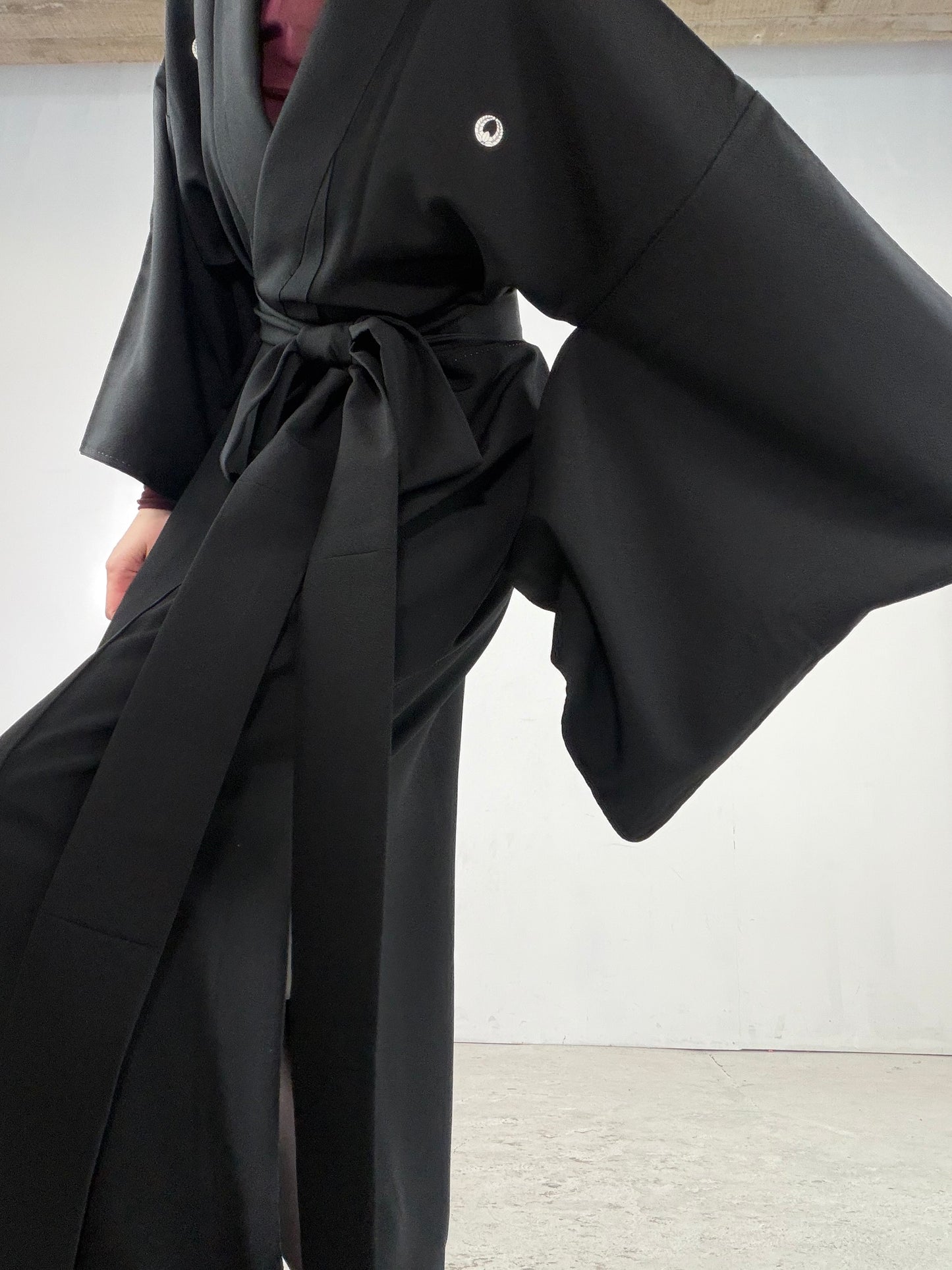 Kimono Dress Gown with String Belt – Upcycled from Vintage Women’s Japanese Kimono “agarifuji”, DRE035