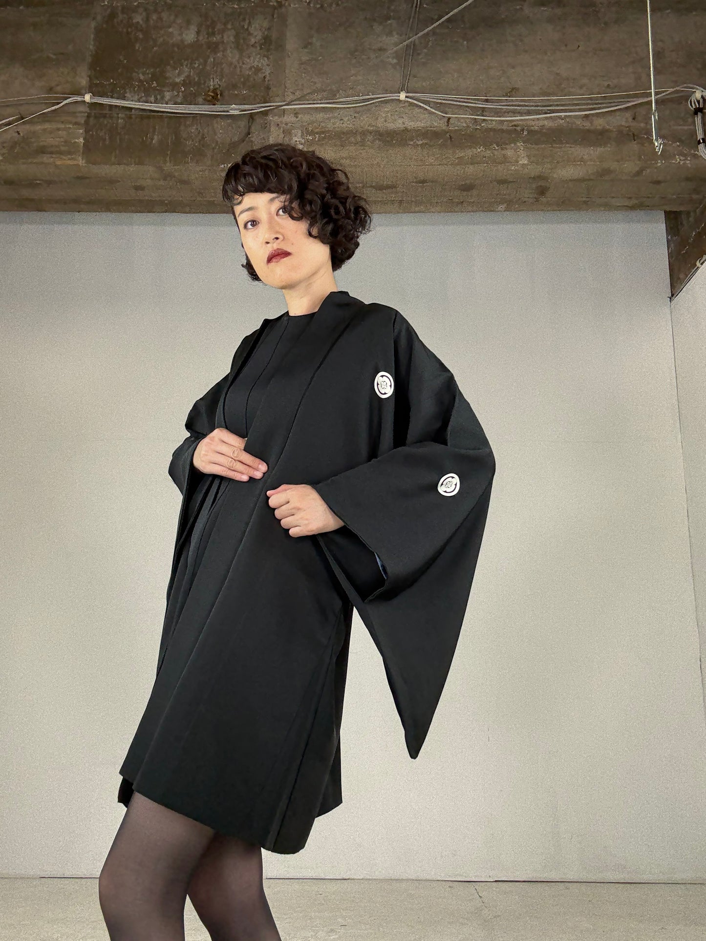 VINTAGE KUROMONTSUKI HAORI "kotobuki"