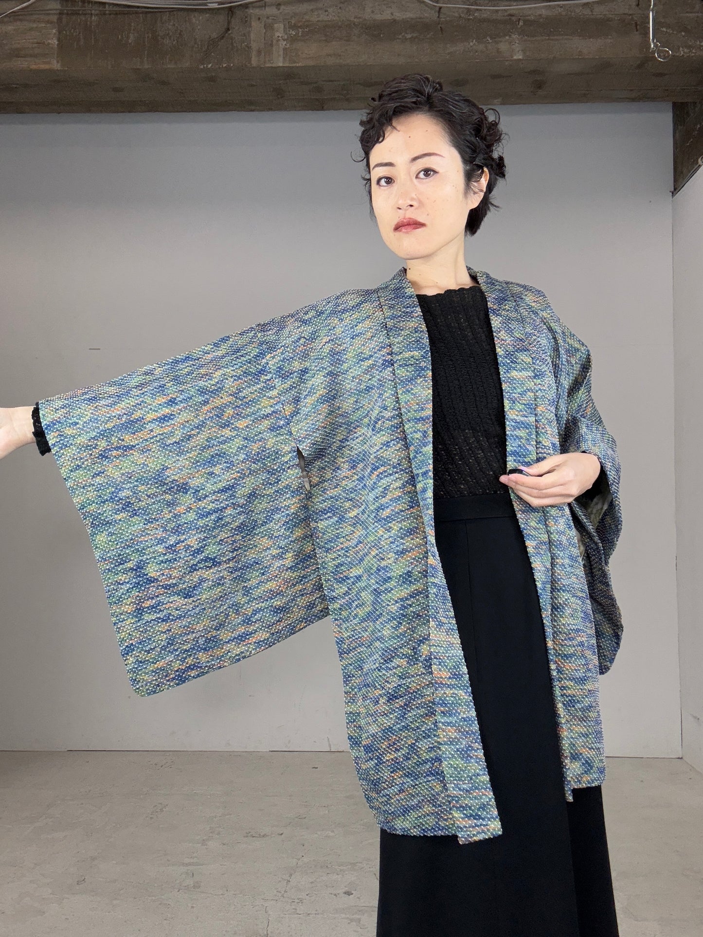 VINTAGE SHIBORI HAORI "blend pattern"