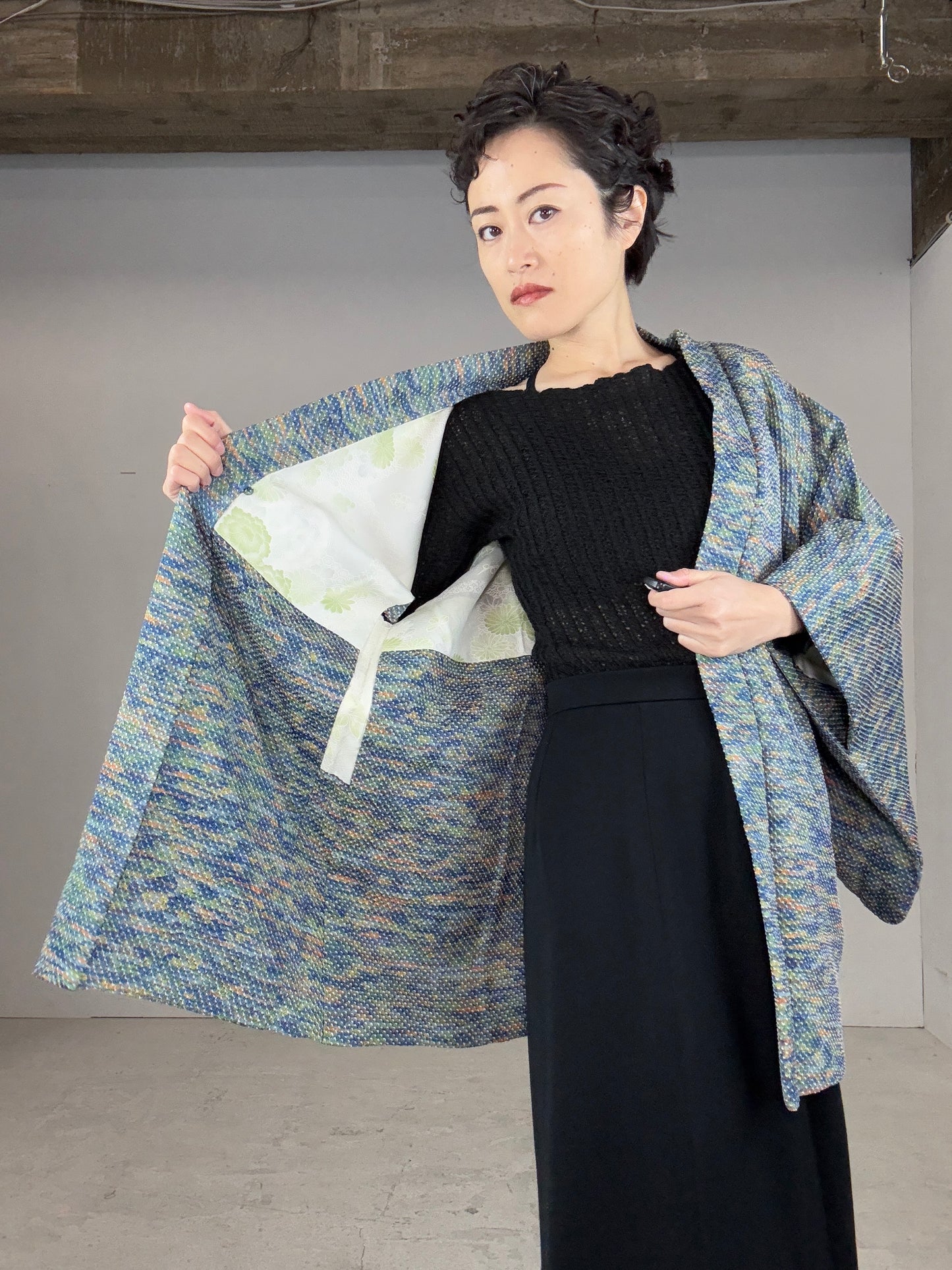 VINTAGE SHIBORI HAORI "blend pattern"