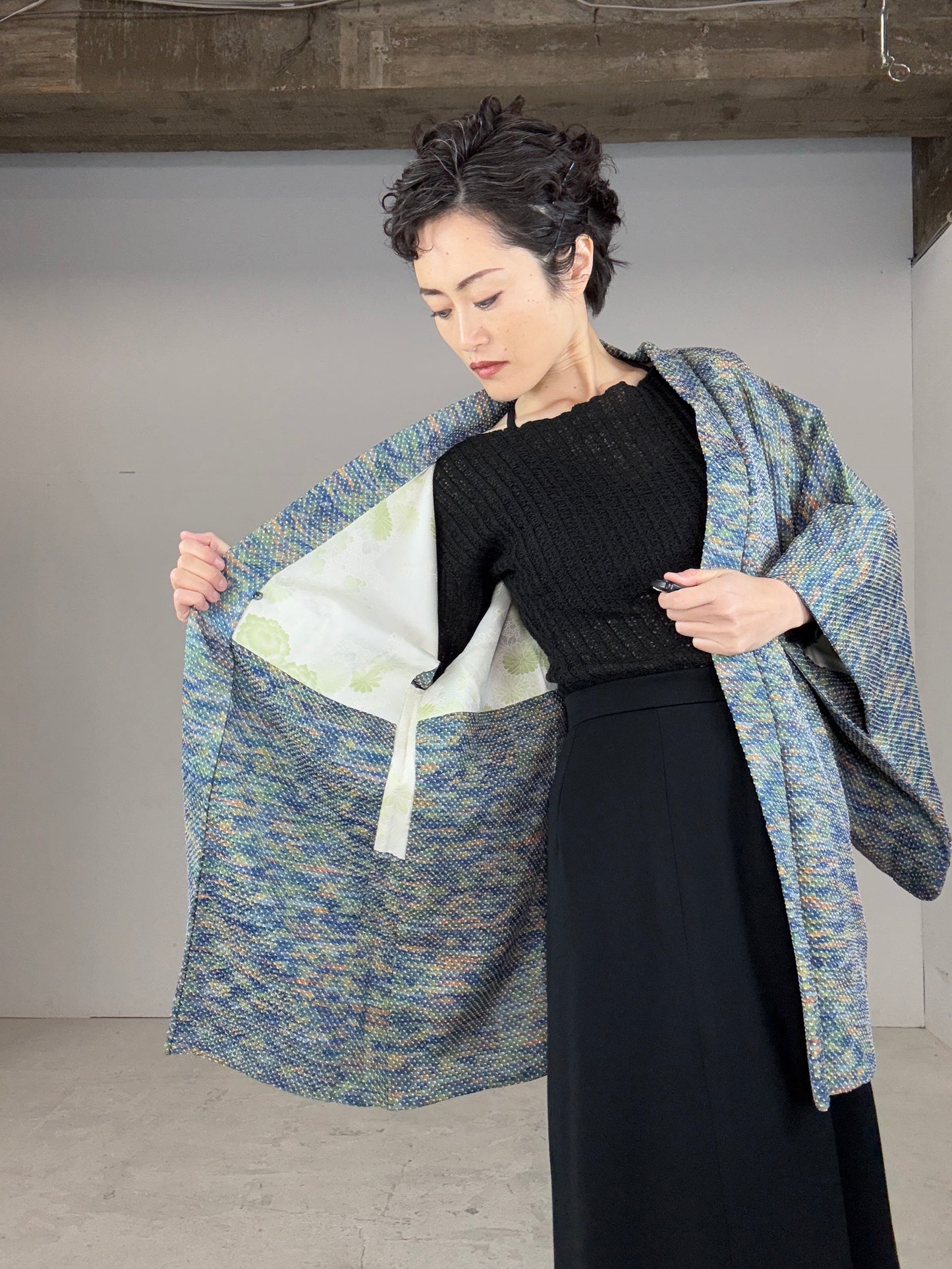 VINTAGE SHIBORI HAORI "blend pattern"