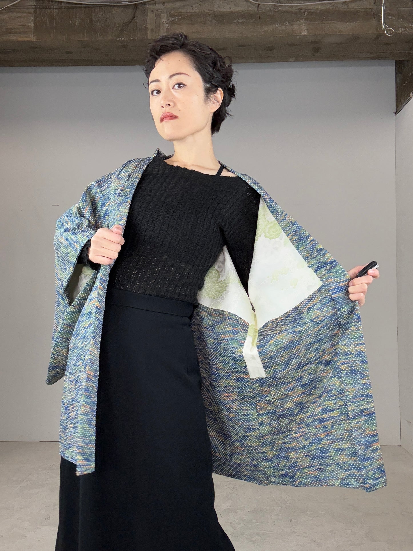 VINTAGE SHIBORI HAORI "blend pattern"