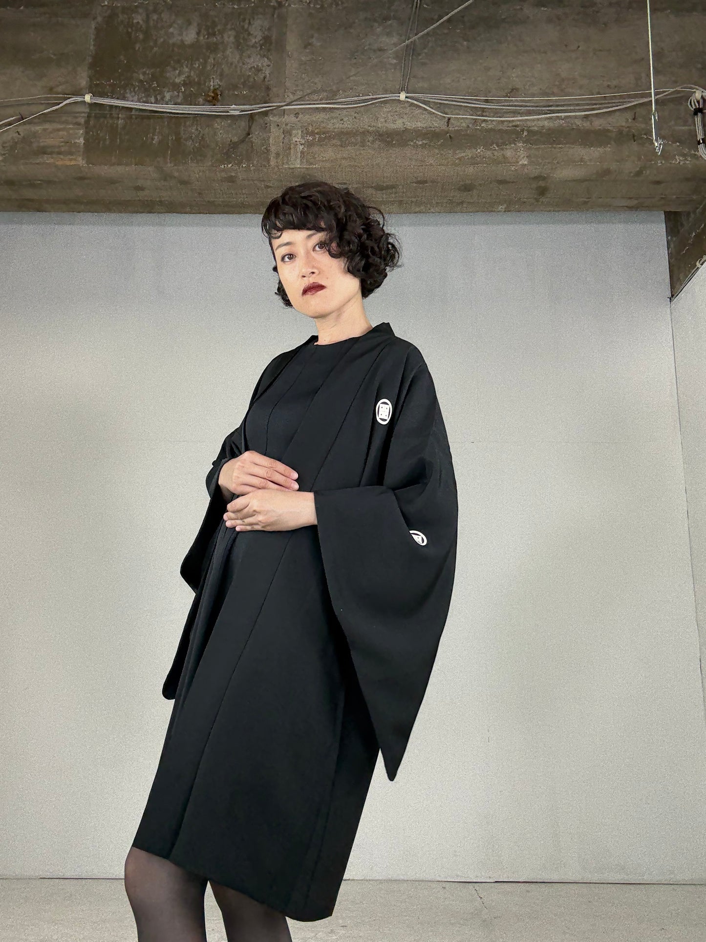 VINTAGE KUROMONTSUKI HAORI "sougara yoroi"