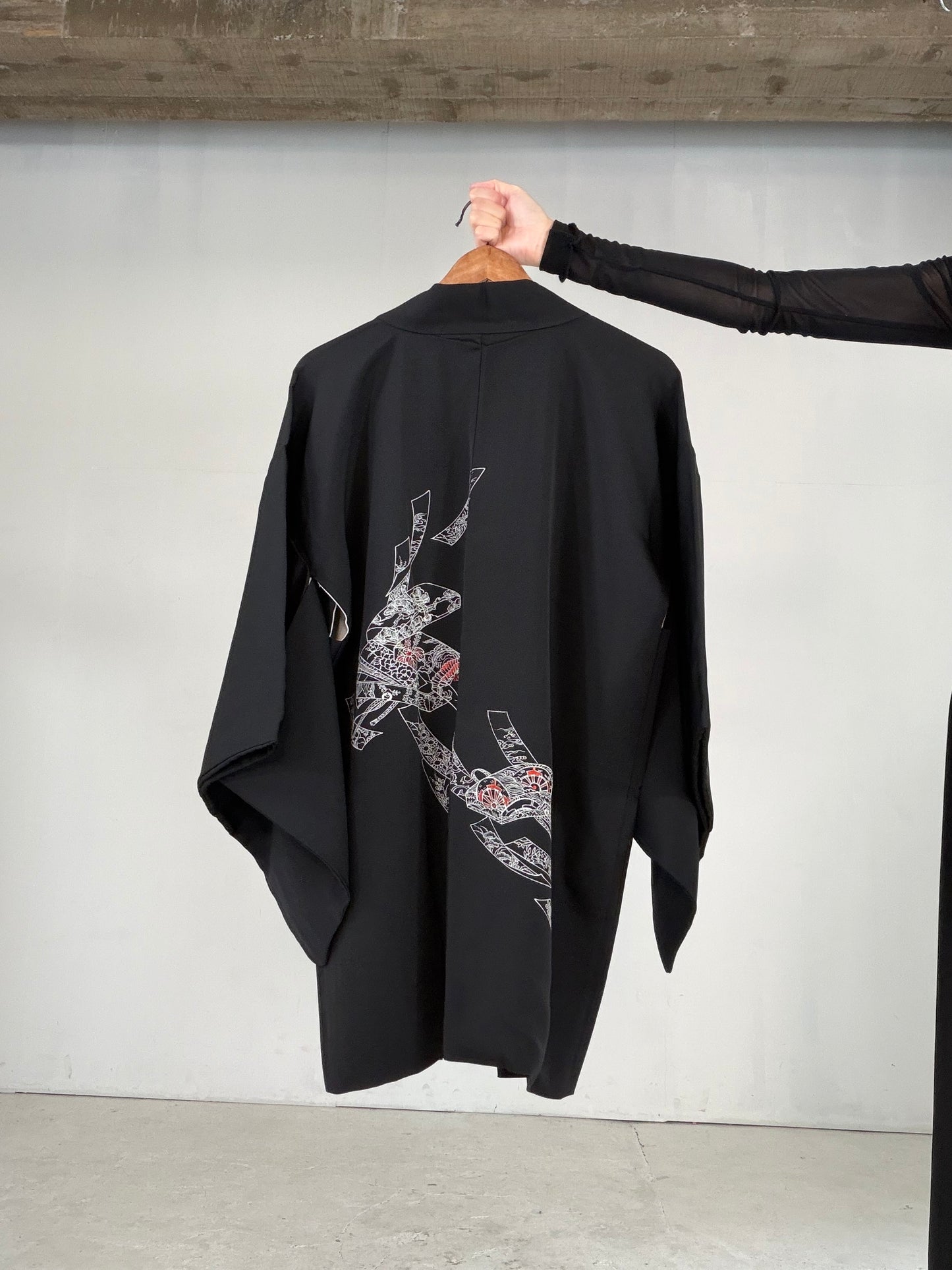 VINTAGE BLACK HAORI  "BLK178"