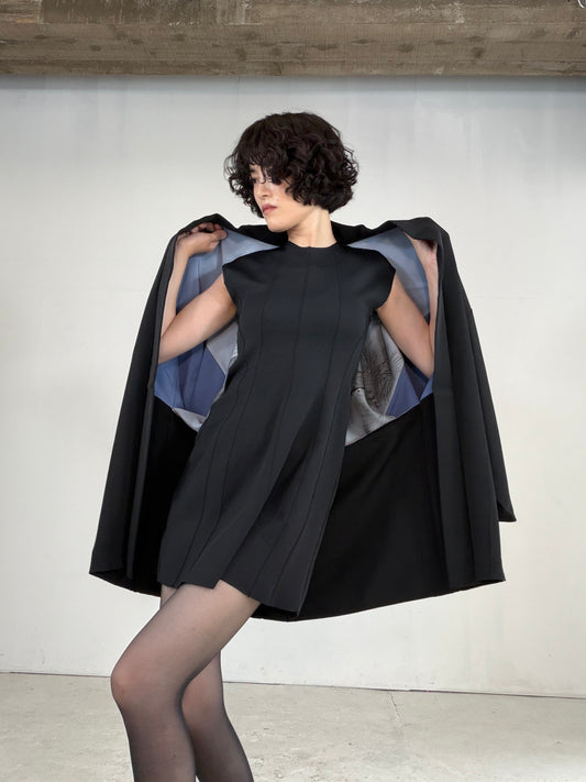 VINTAGE KUROMONTSUKI HAORI "hawk, Yoko-mokko-mon, KUR123"