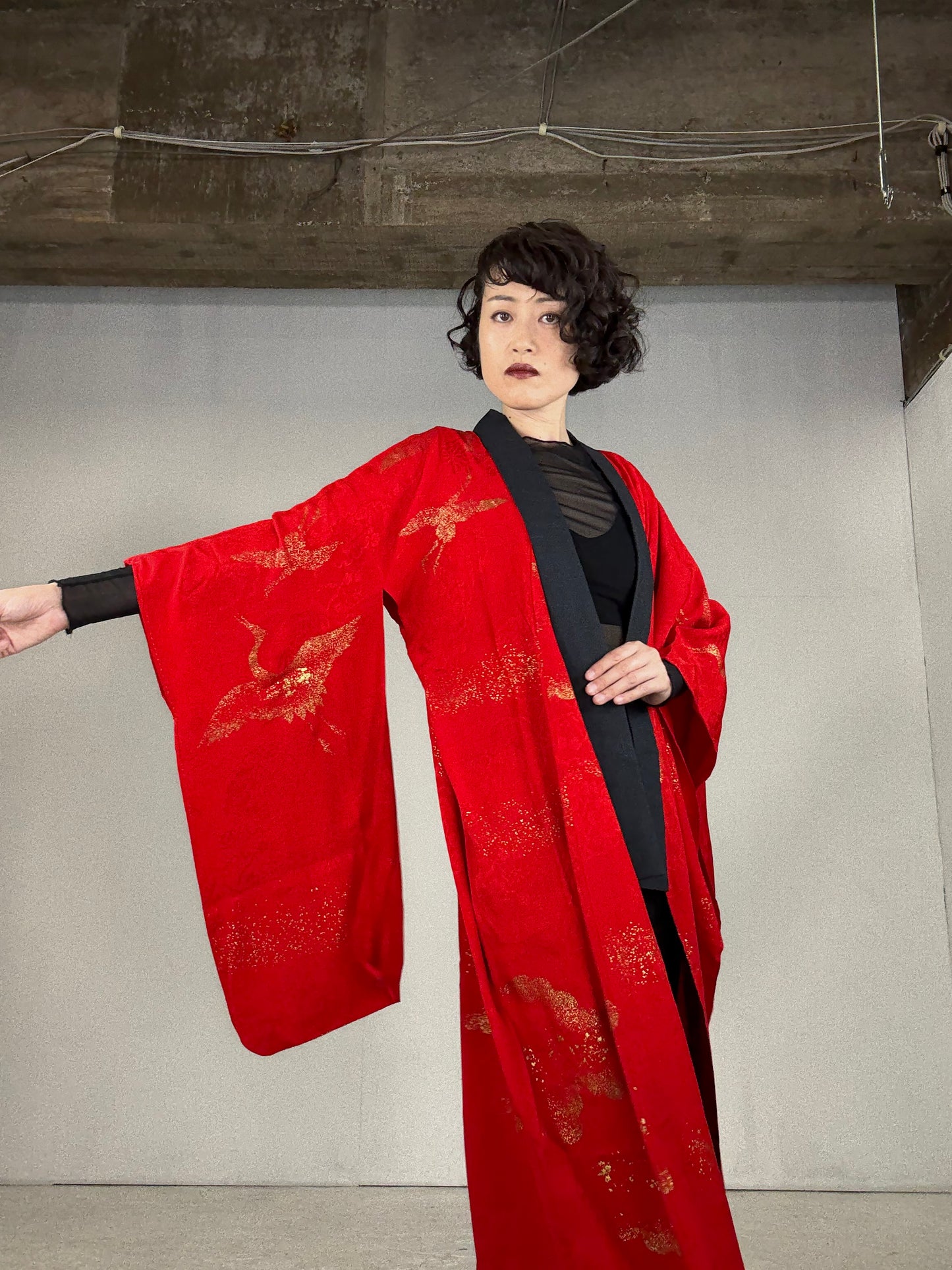 VINTAGE REPAIR NAGAJYUBAN  "RED, ERI, turu, gold"