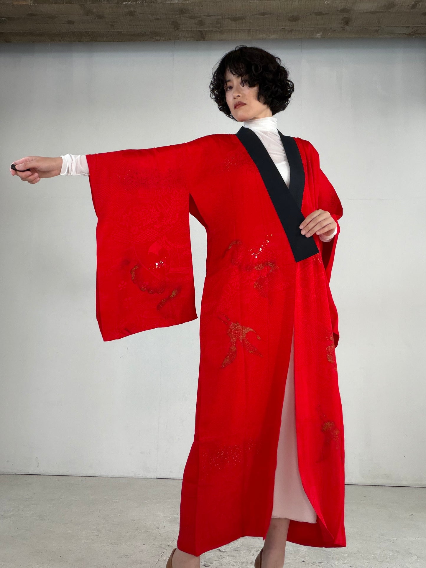 VINTAGE REPAIR NAGAJYUBAN  "RED, eri-repair, gold, JUG027"