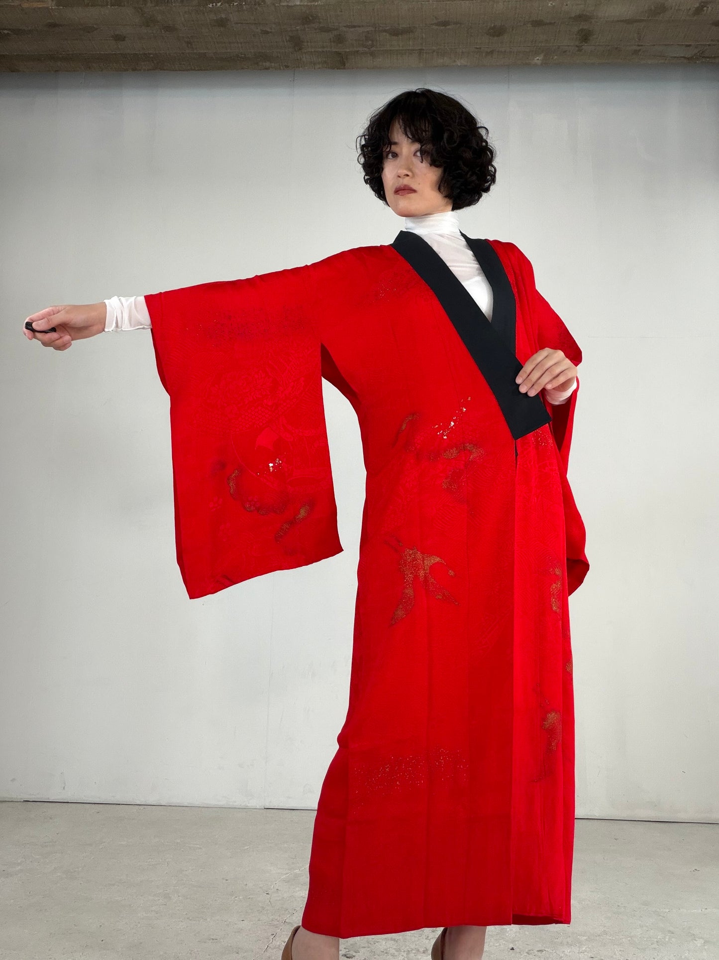 VINTAGE REPAIR NAGAJYUBAN  "RED, eri-repair, gold, JUG027"