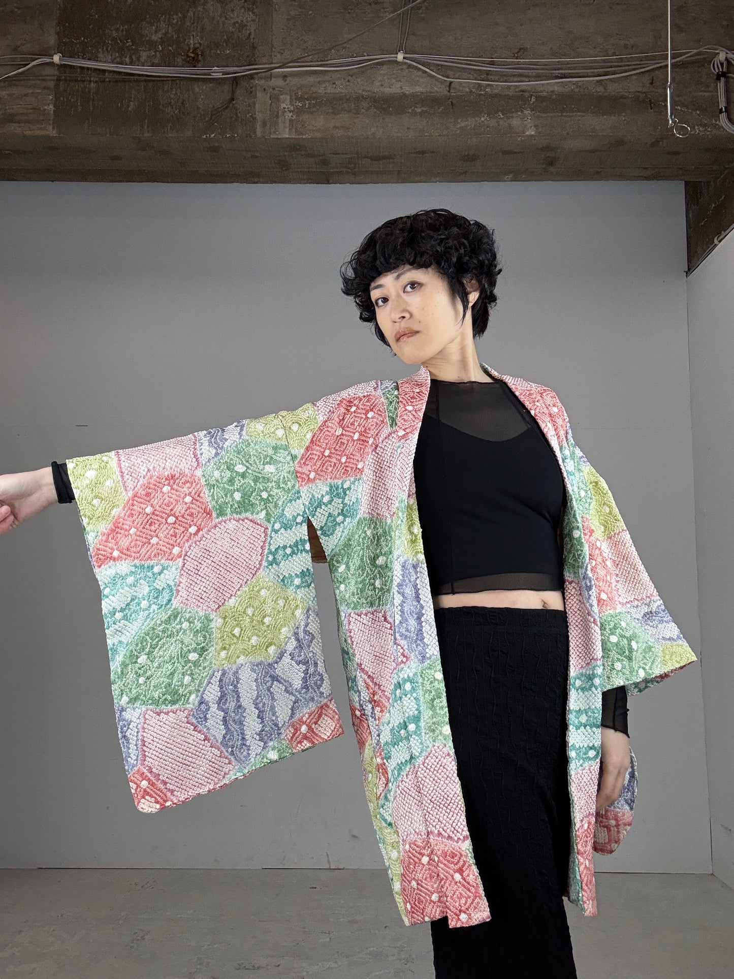 VINTAGE SHIBORI HAORI "mix"